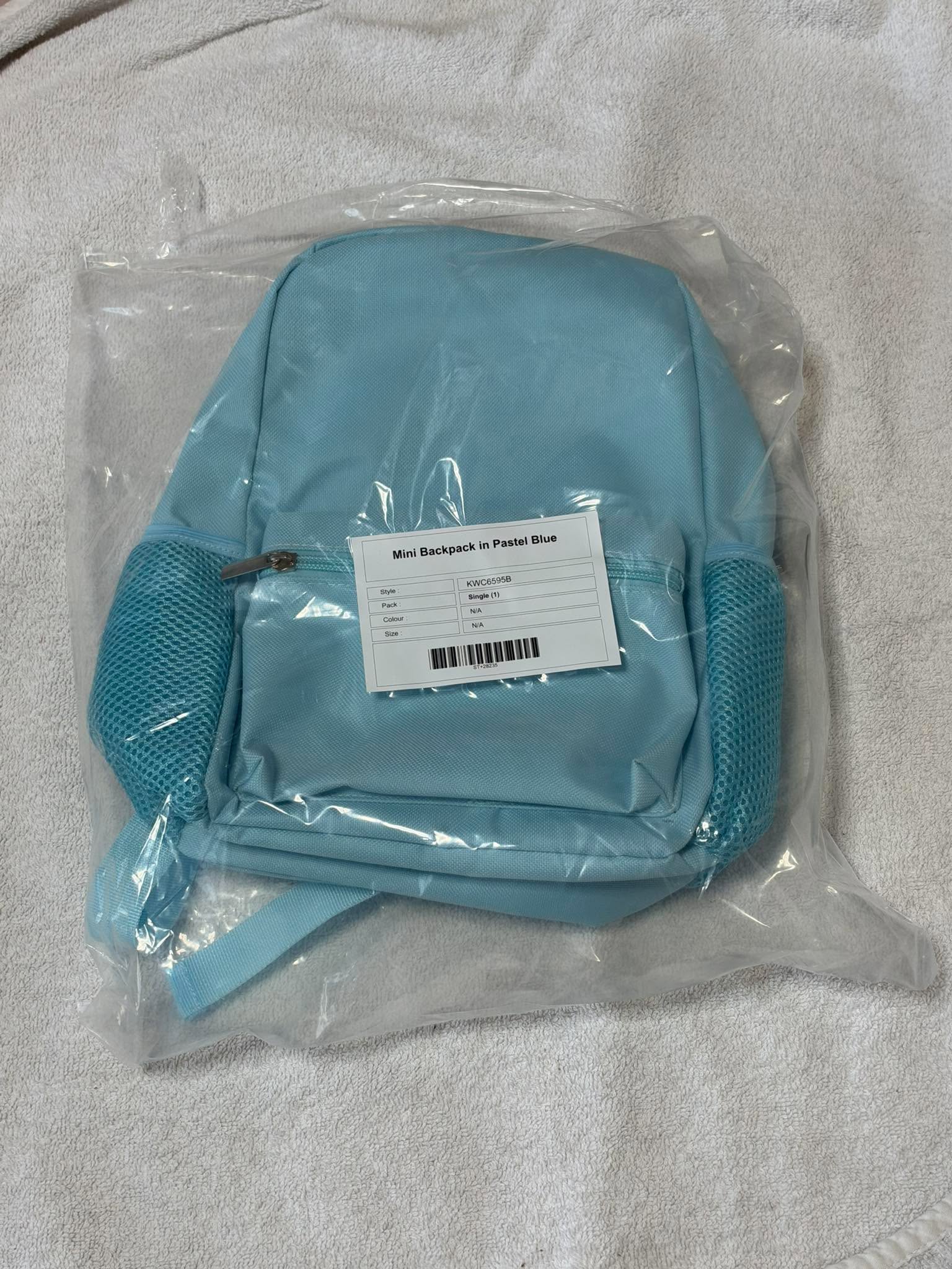Brand New Pastel Blue Mini Backpack Rucksack Small Day Bag Travel School BNWT image 4