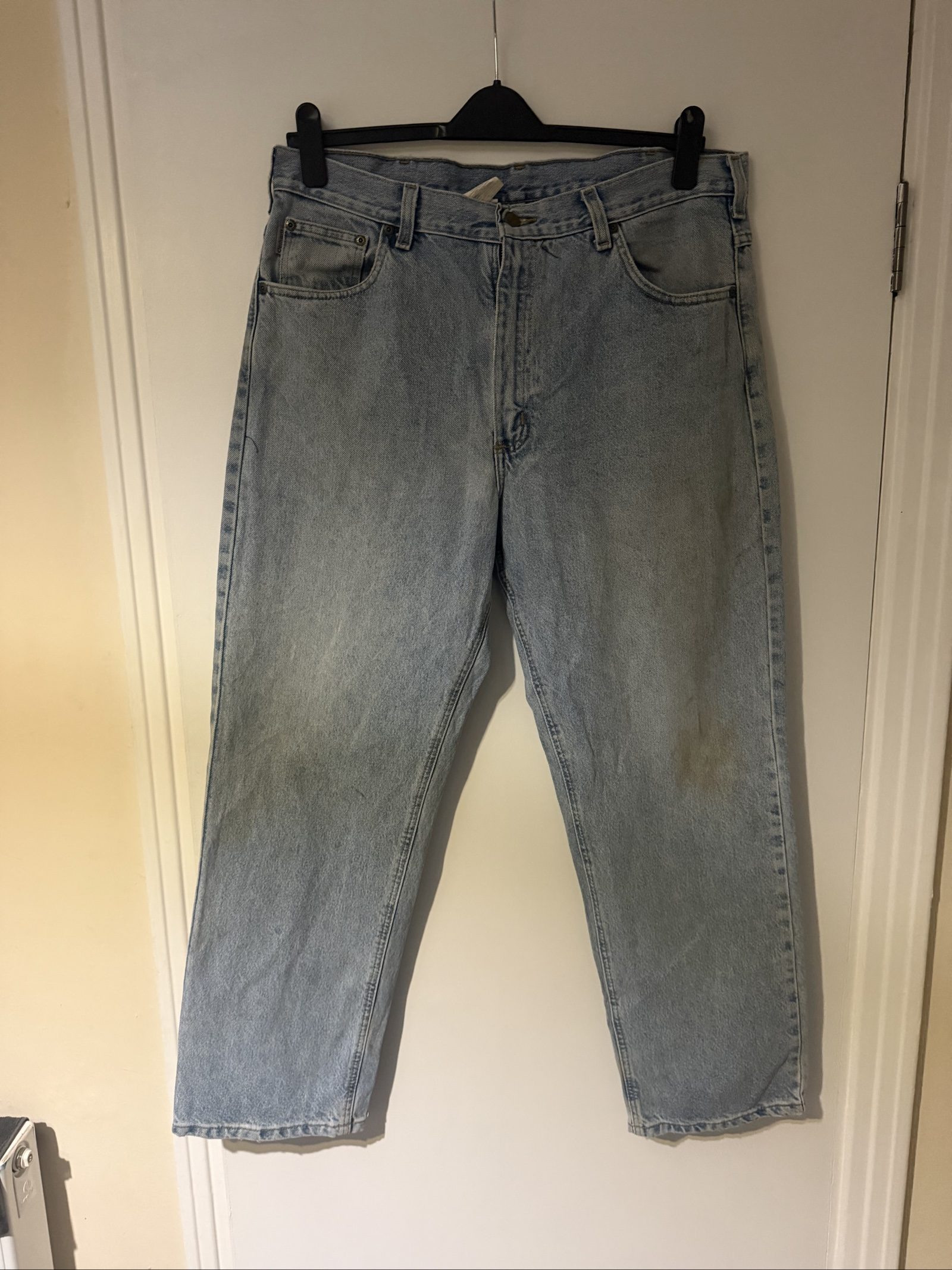 Carhartt Blue Relaxed Fit Denim Jeans 38x30 Cotton image 3