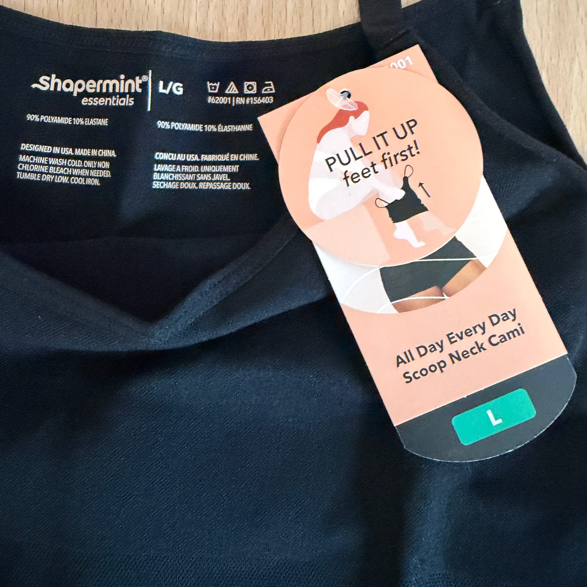 Shapermint - NWT Essentials All Day Every Day Black Scoop Neck Cami Large image 3