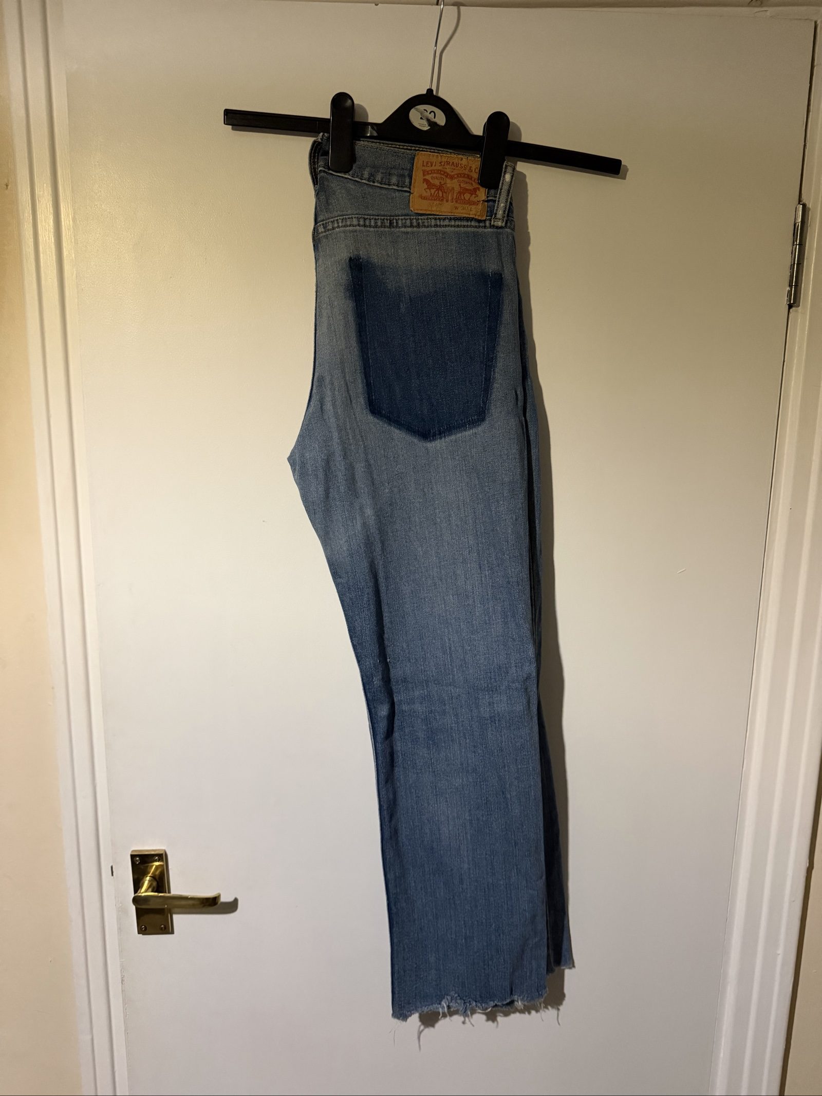 Levi's Blue Denim Jeans W30 L32 Raw Hem Classic Fit