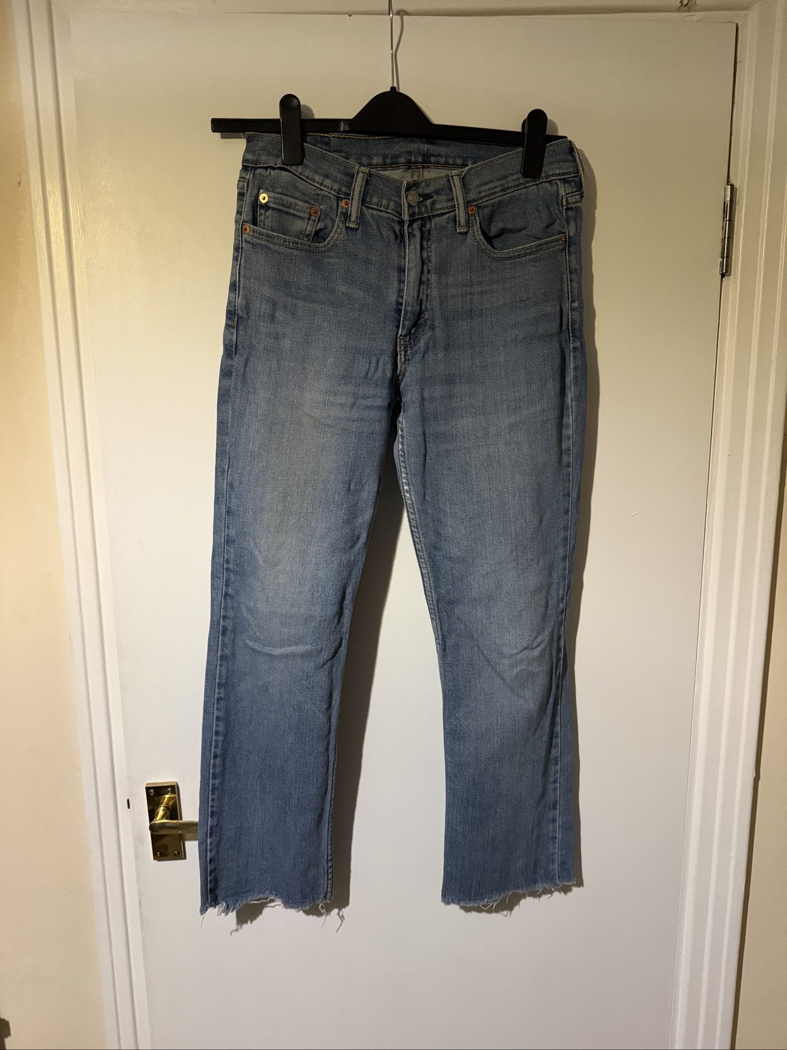 Levi's Blue Denim Jeans W30 L32 Raw Hem Classic Fit image 7