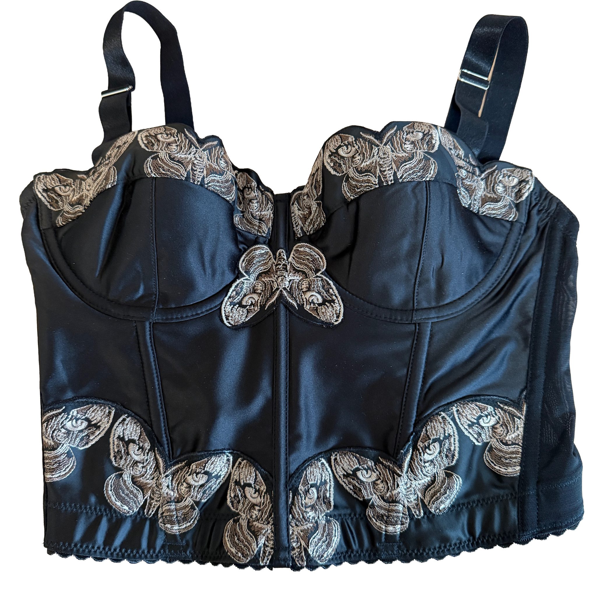 Thistle and Spire NWOT Black Embroidered Luna Bustier Medium image 5