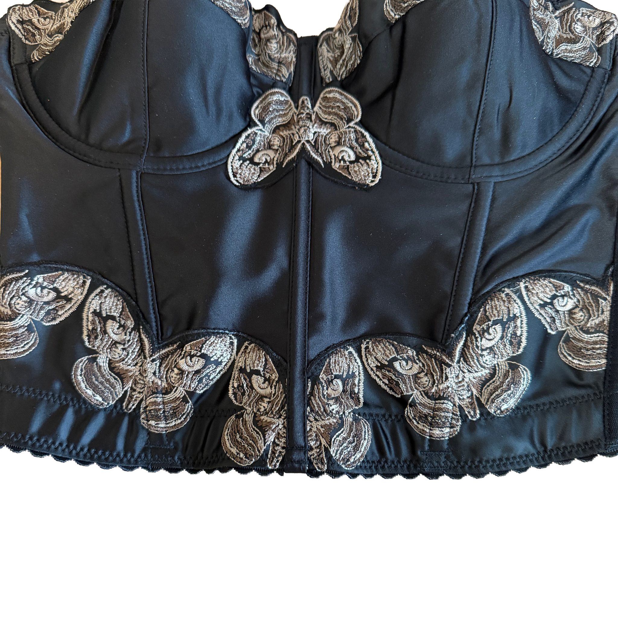 Thistle and Spire NWOT Black Embroidered Luna Bustier Medium image 6