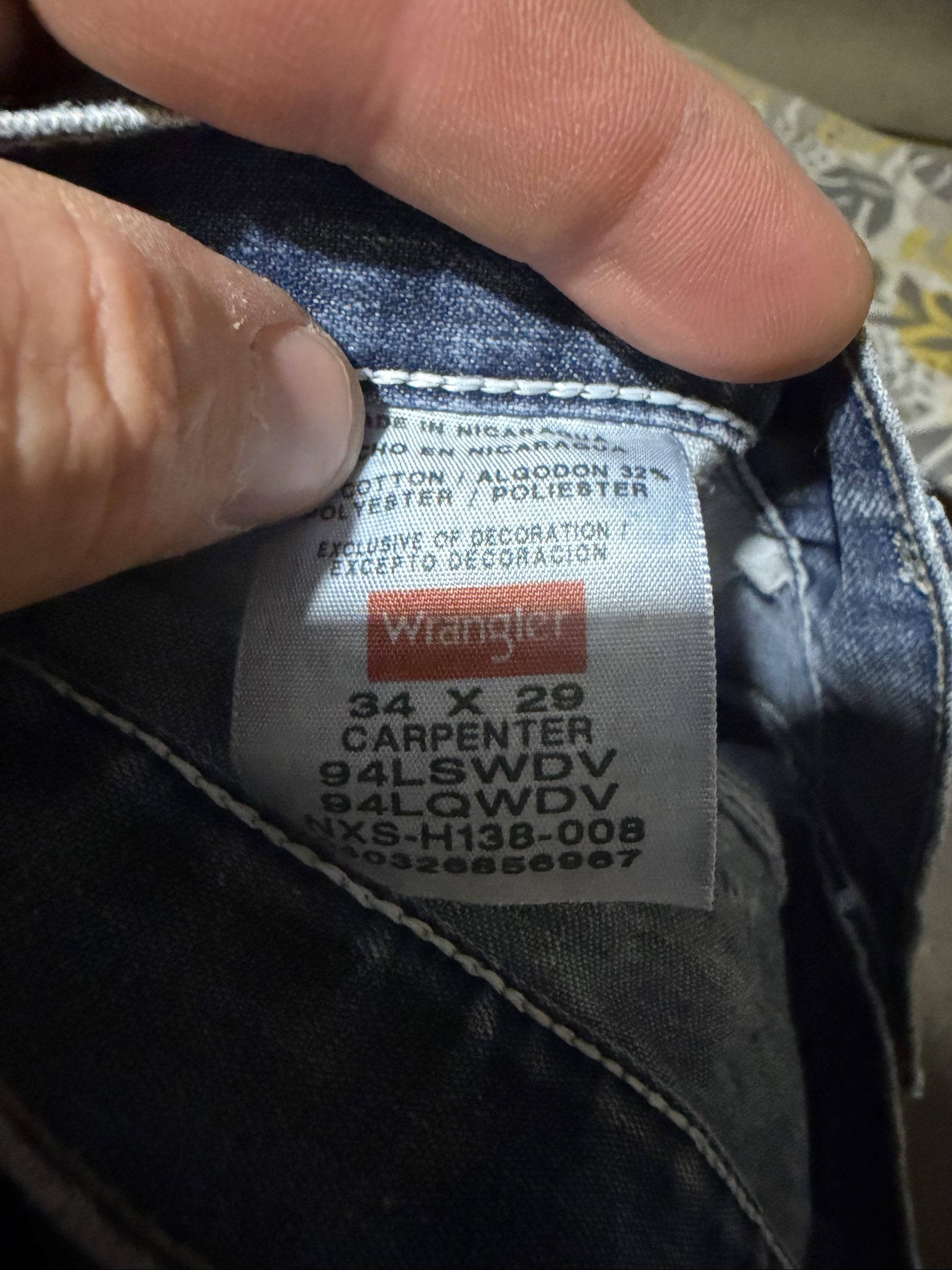 Wrangler Blue Carpenter Denim Jeans 34x29 image 4