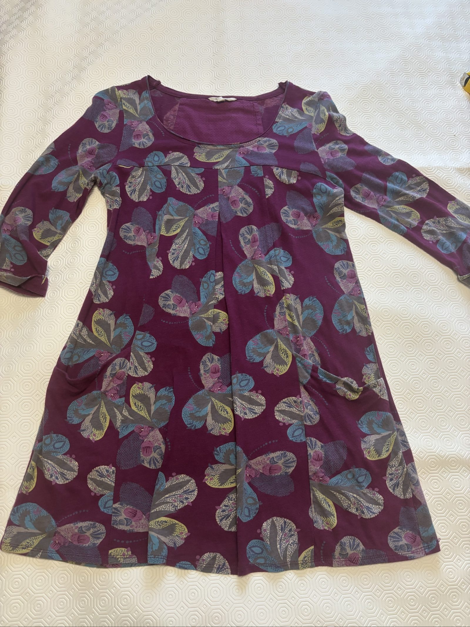 White Stuff Women's Purple Floral Floral Pattern Tunic Dress Size 10
