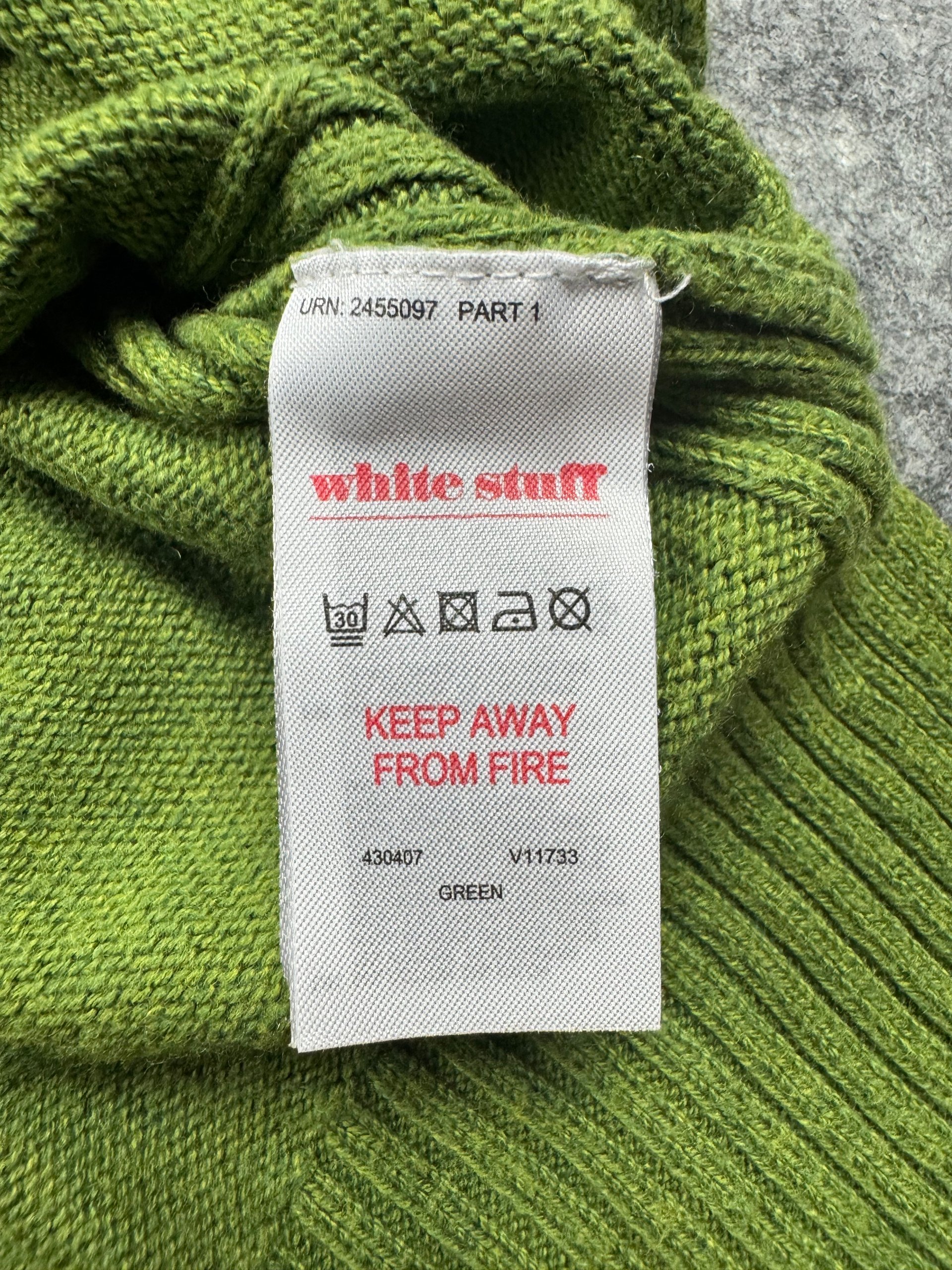 White Stuff Green Crew Neck Cashmere Blend Jumper UK 10 image 5