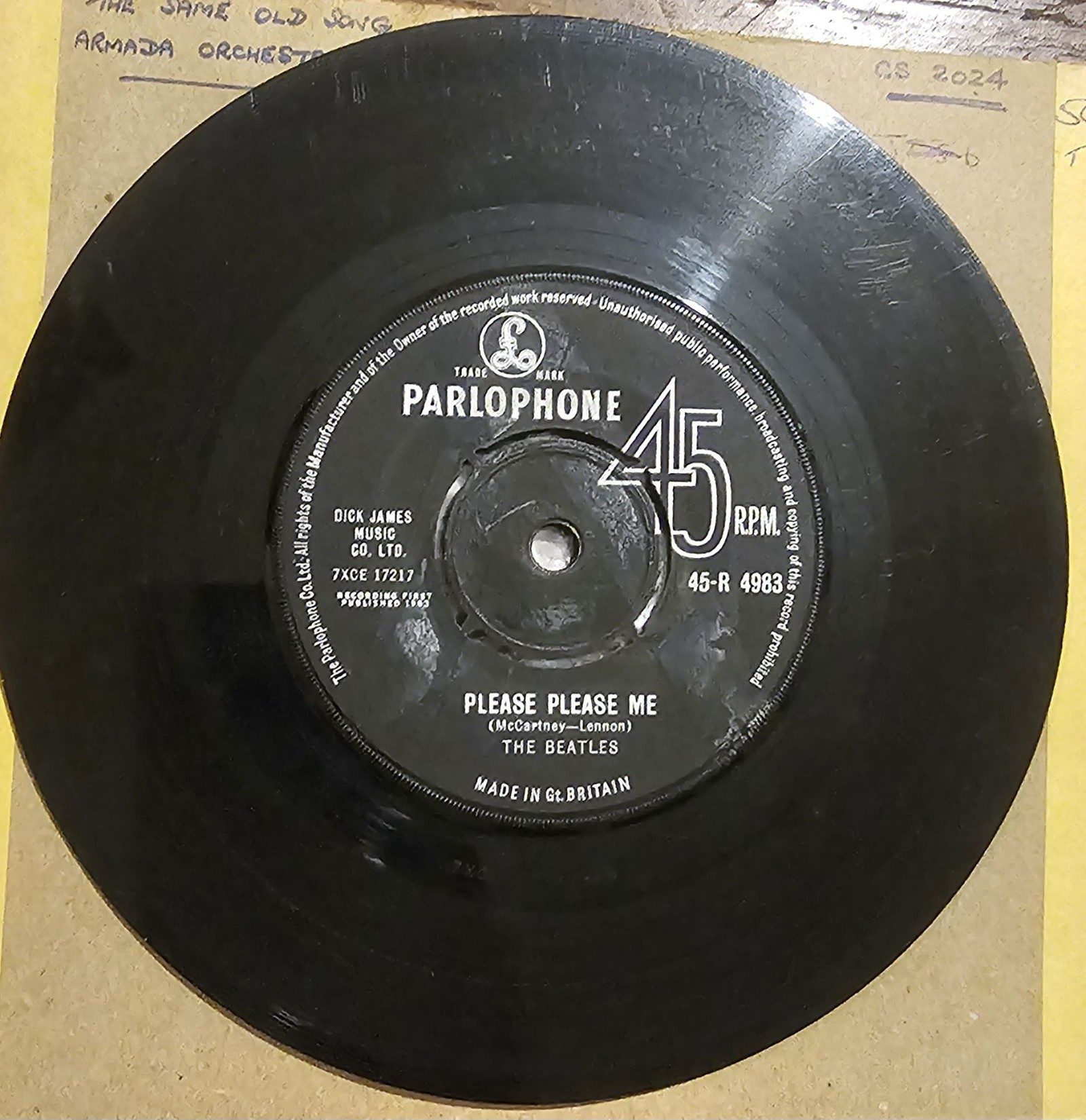 The Beatles Please Please Me / Ask Me Why Parlophone 45-R 4983 Factory Sample