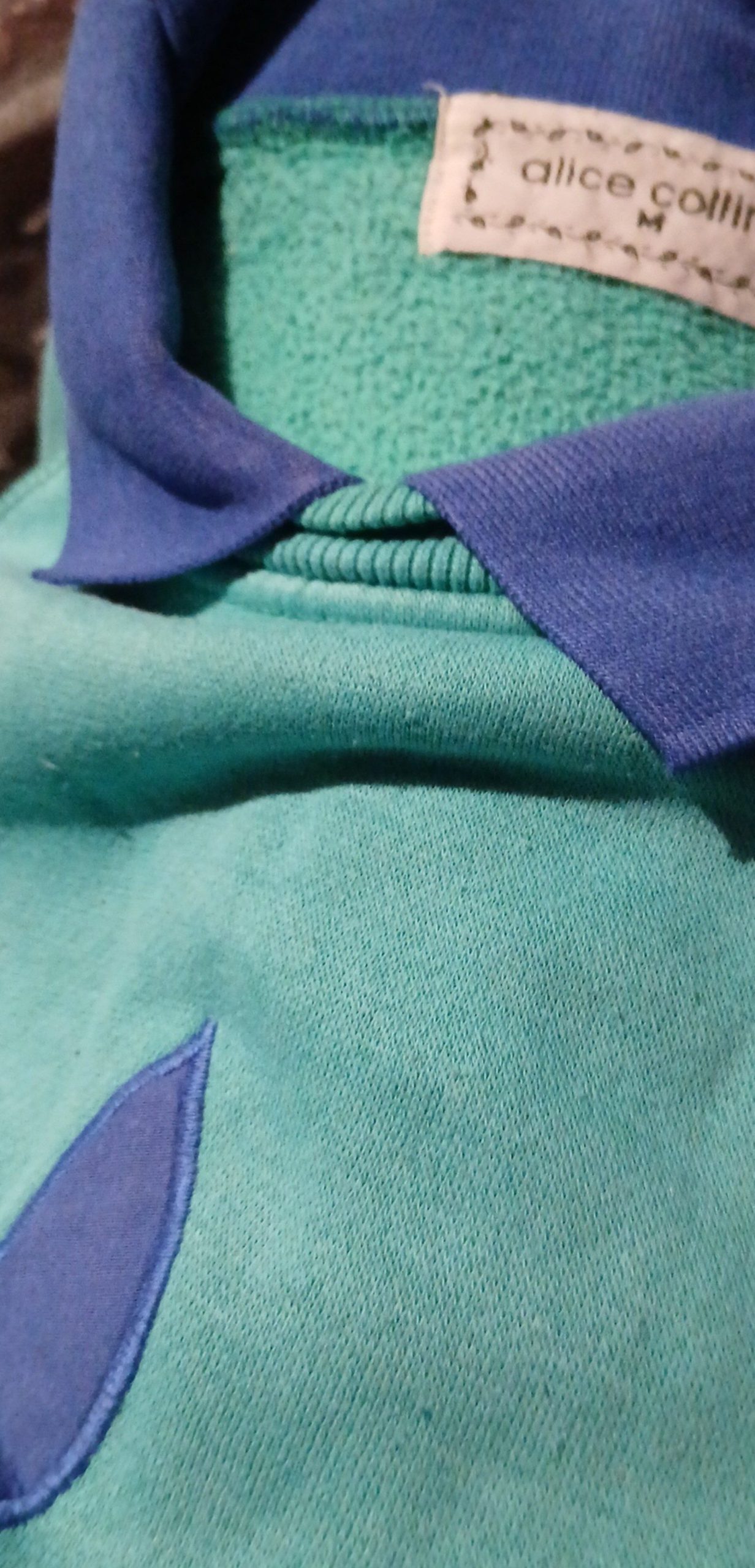Alice Collins Teal & Blue Polo Shirt Medium