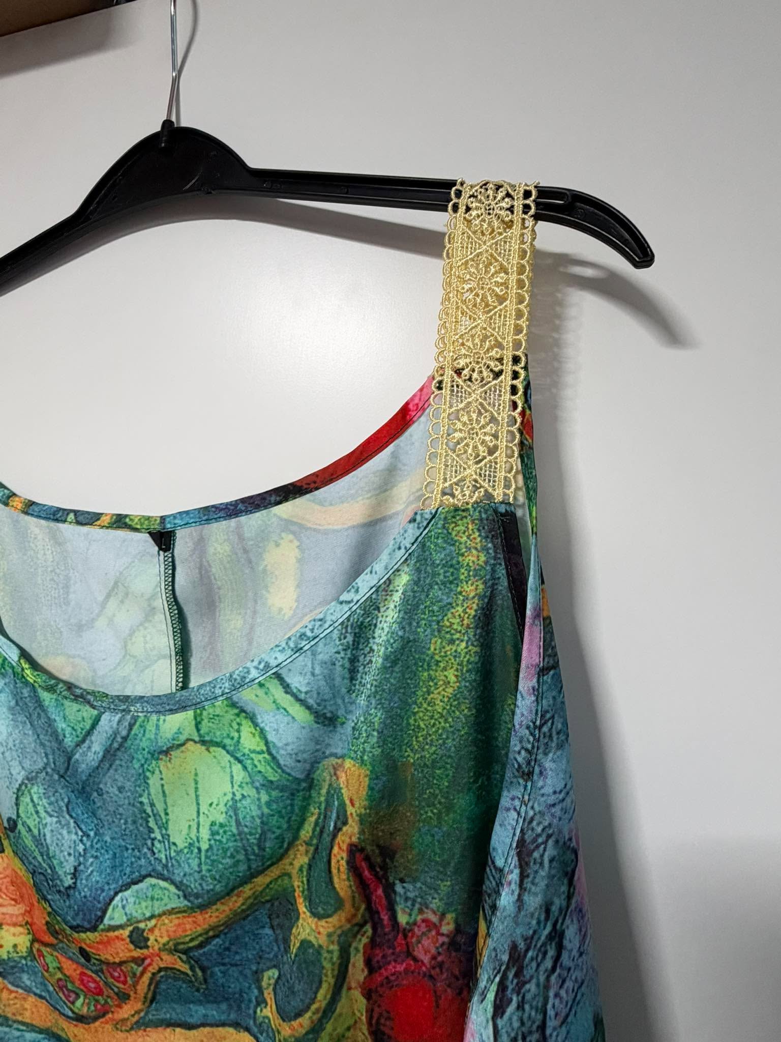 SHEIN Multicoloured Abstract Print Maxi Dress Size Medium Boho Holiday Summer image 2