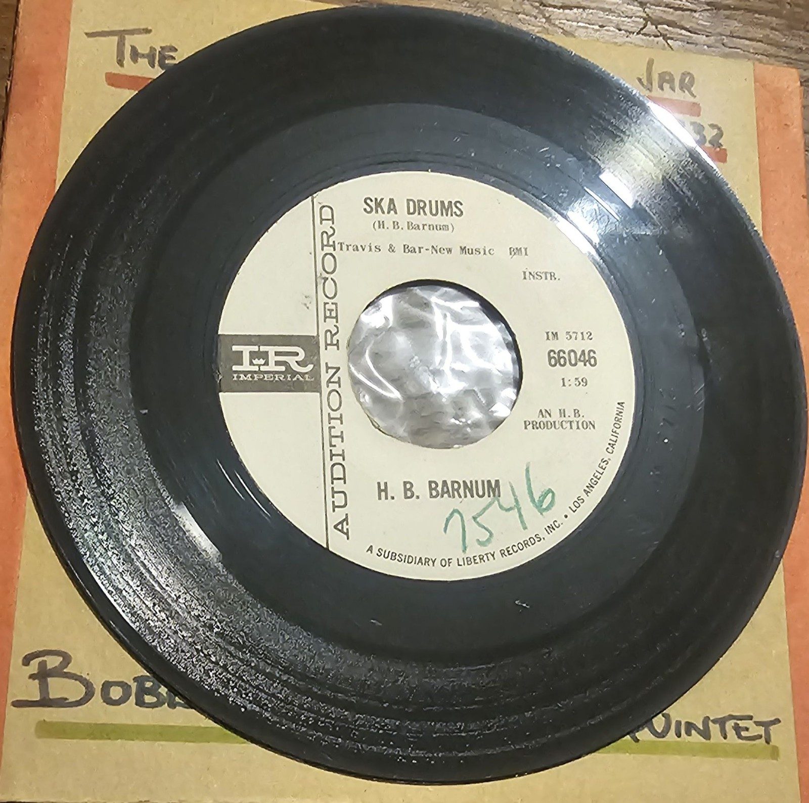 H B H.B. Barnum Ska Drums / Skakiaan Imperial 66046 1964 PROMO US 45