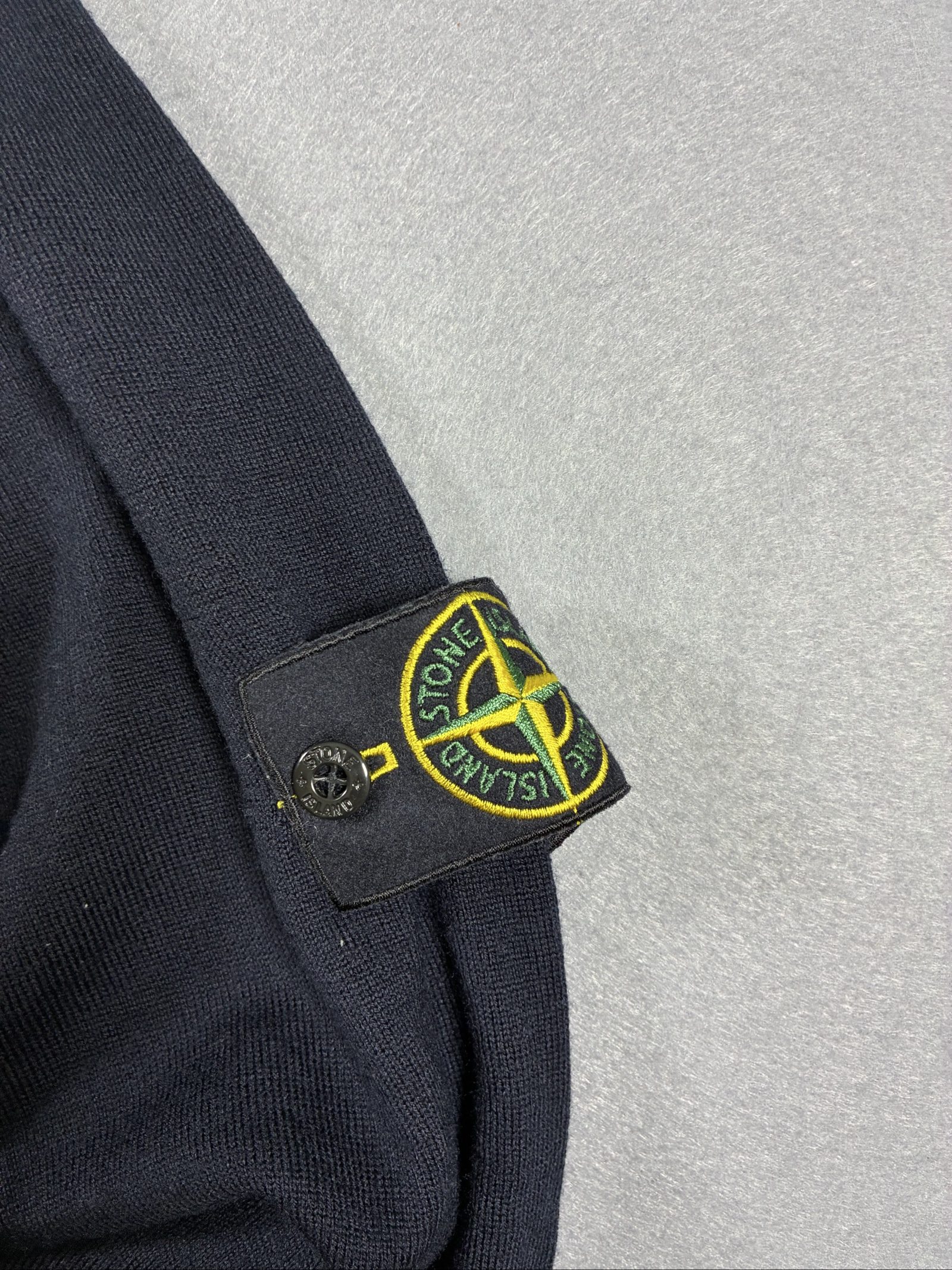 Stone Island Navy V-Neck Jumper XL Wool image 3