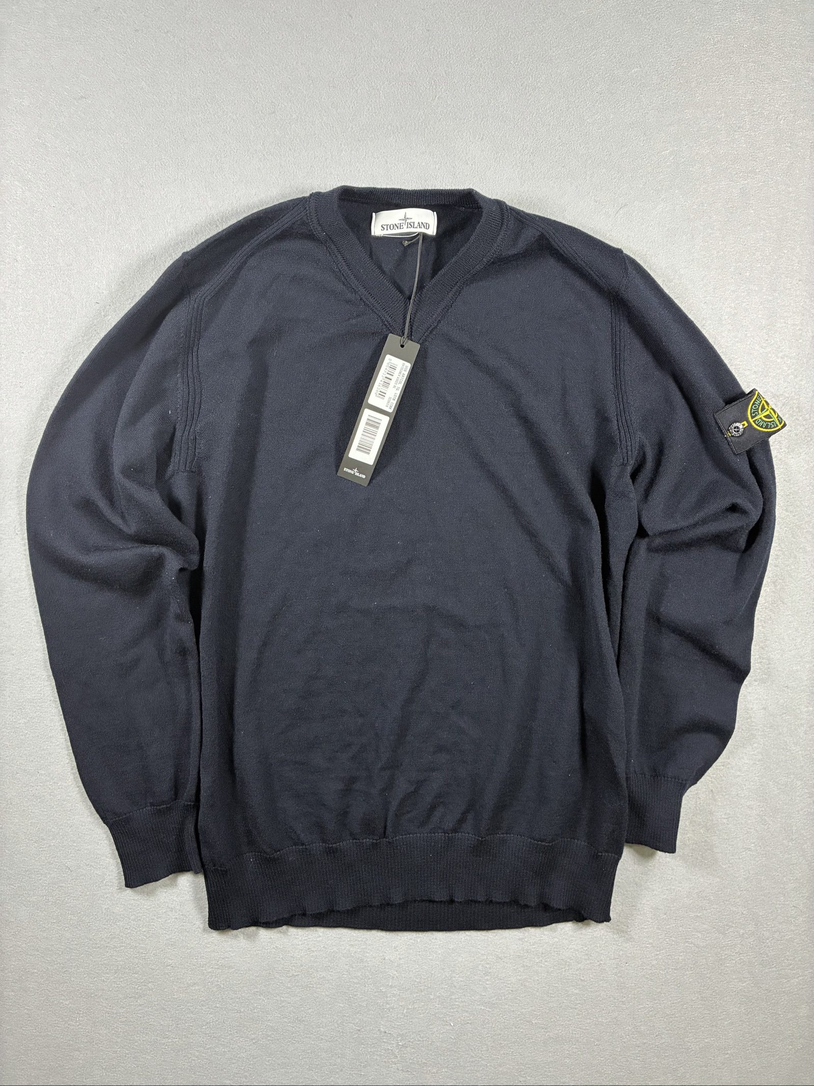 Stone Island Navy V-Neck Jumper XL Wool