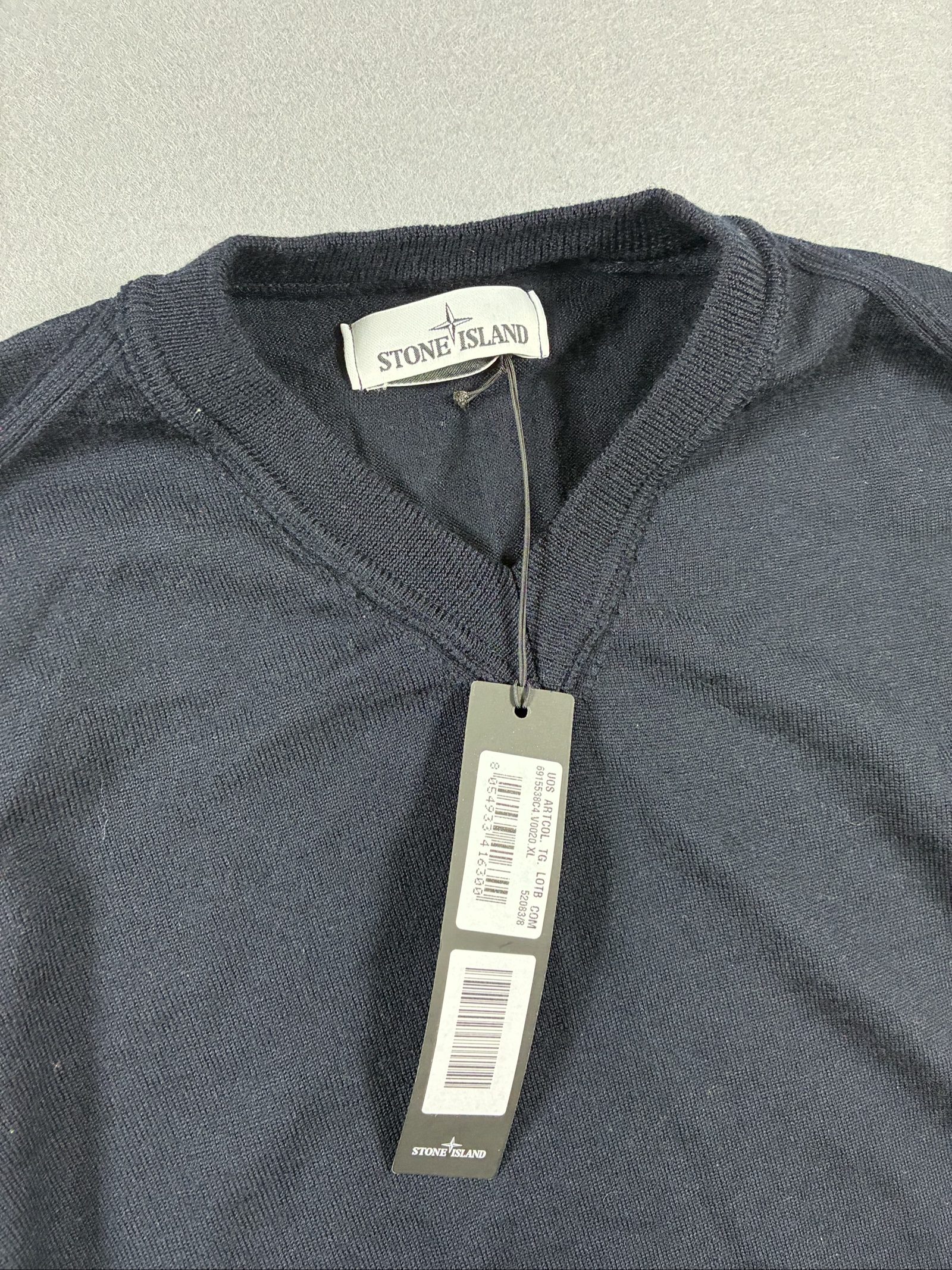 Stone Island Navy V-Neck Jumper XL Wool image 2