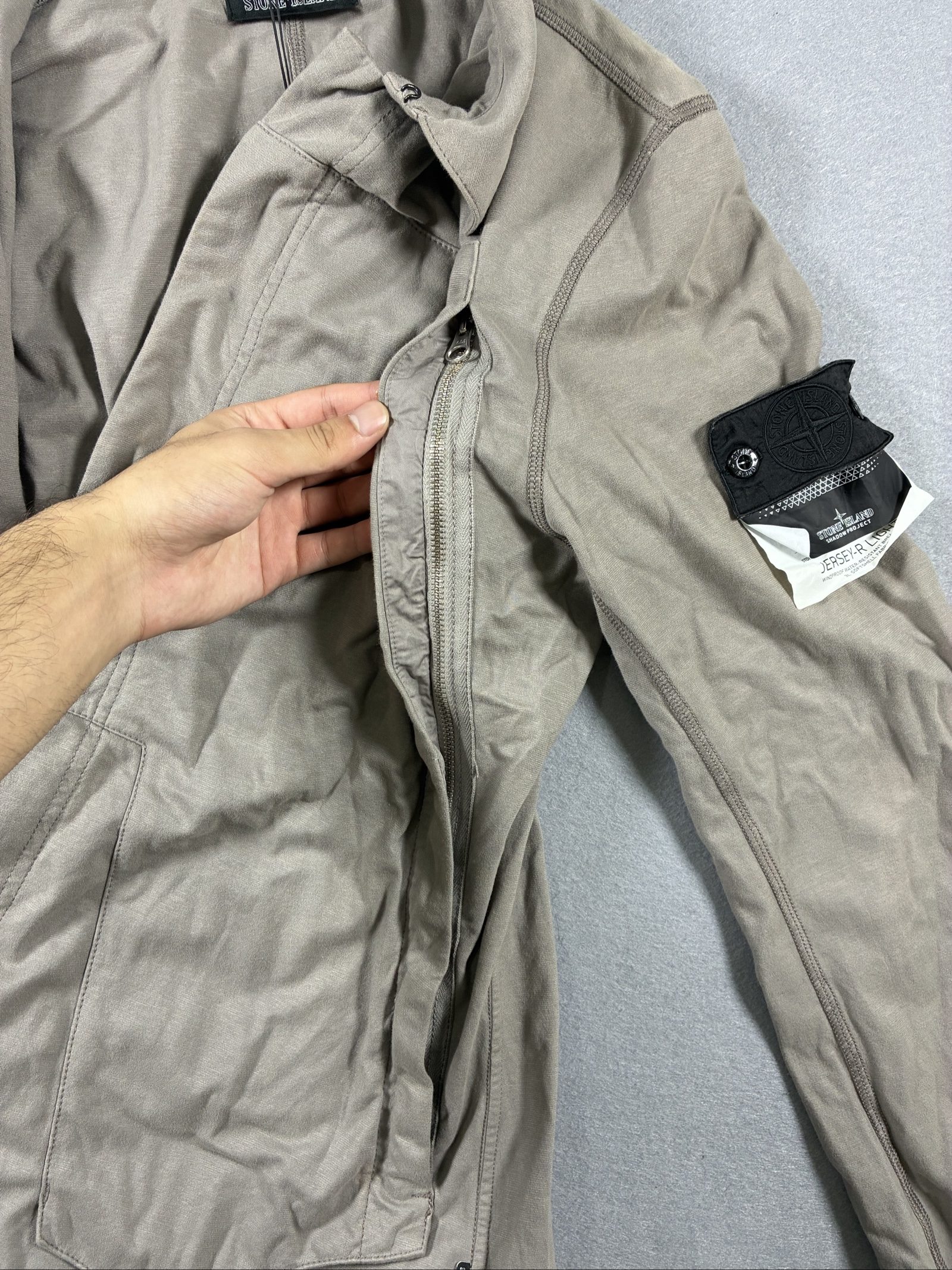 Stone Island Men Beige Jersey-R Light Jacket Small
