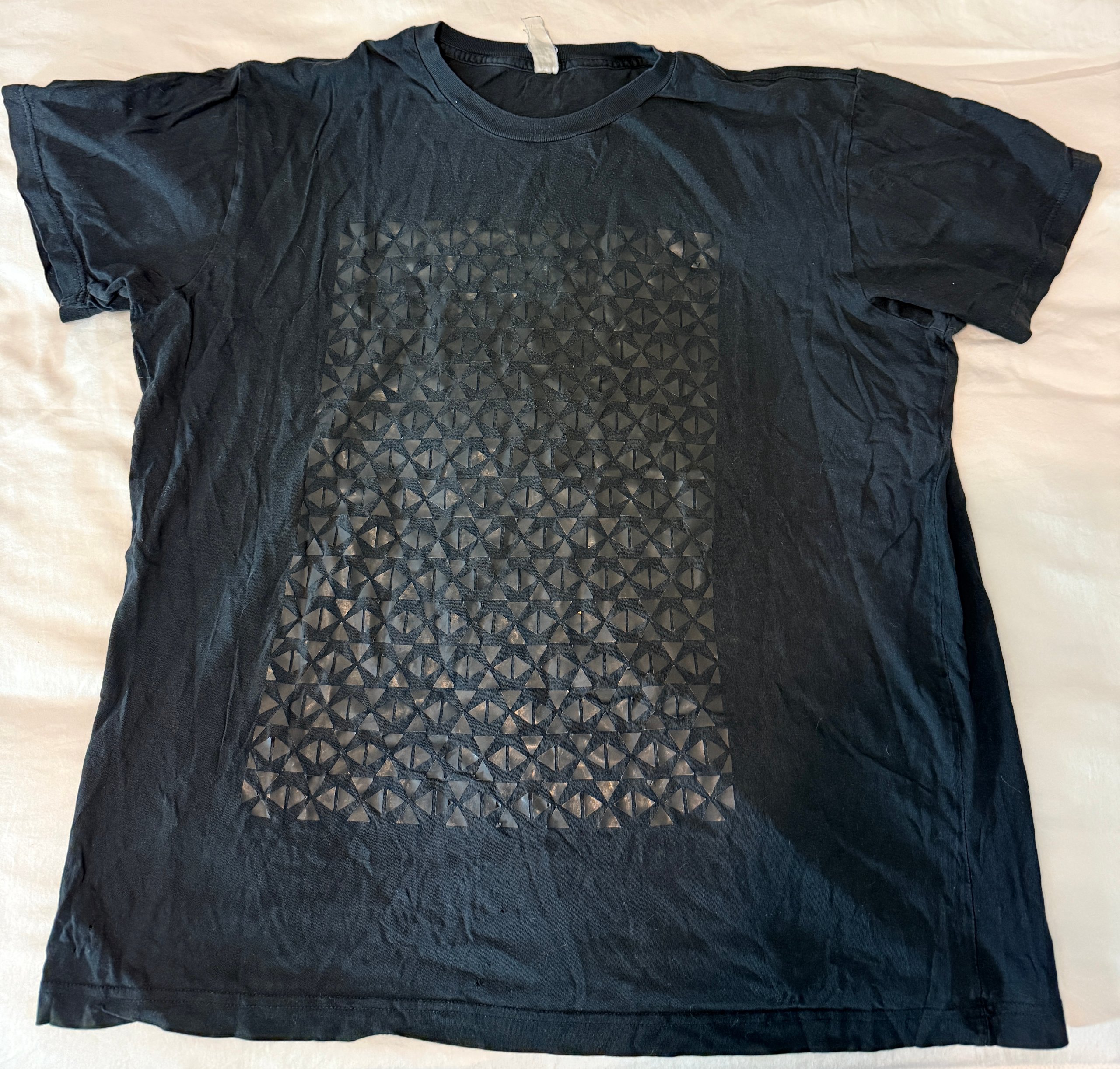 Axis Records Black Matter Graphic T-Shirt Large Jeff Mills Yellow Logo Distressed image 2