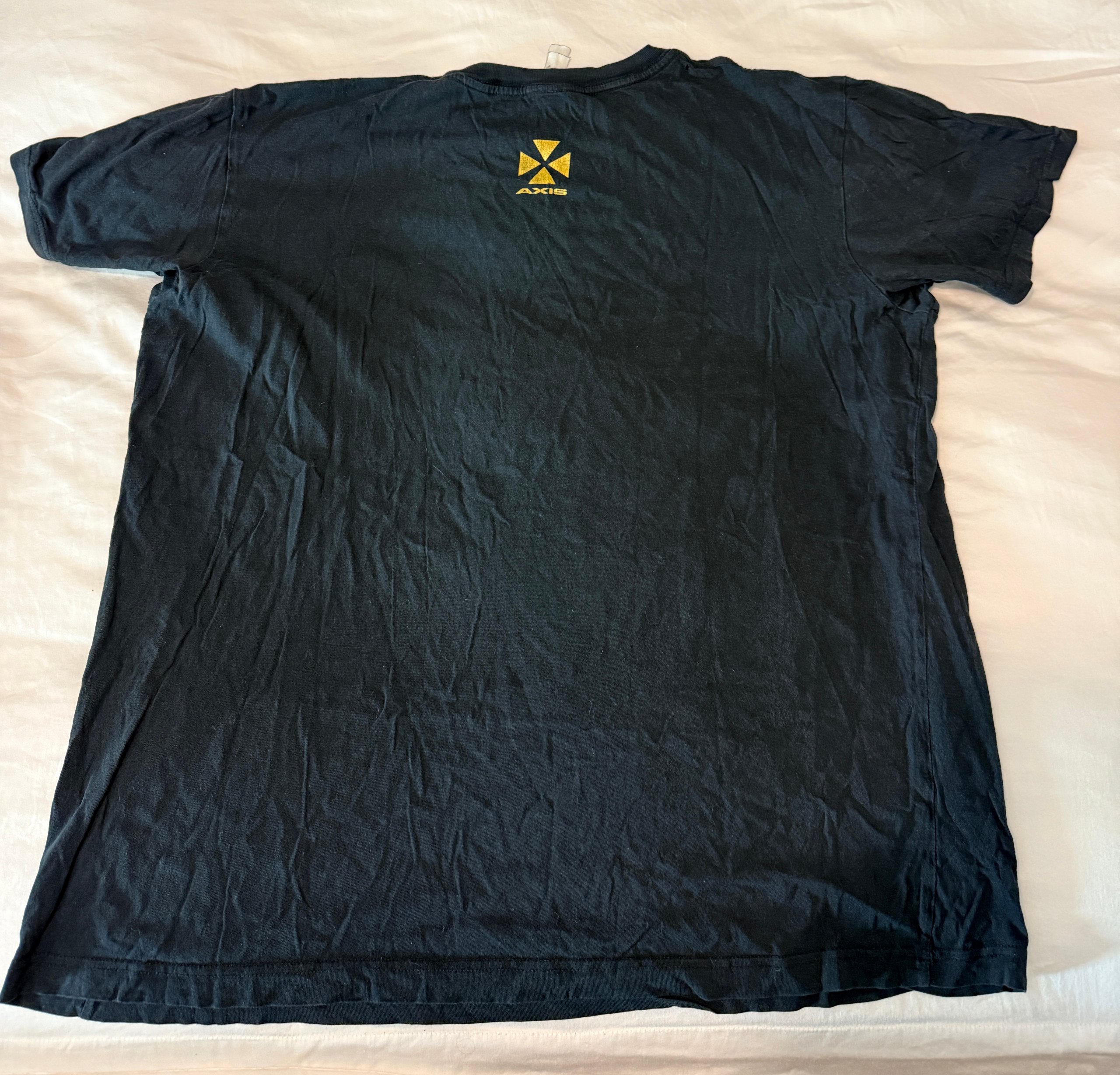 Axis Records Black Matter Graphic T-Shirt Large Jeff Mills Yellow Logo Distressed image 4