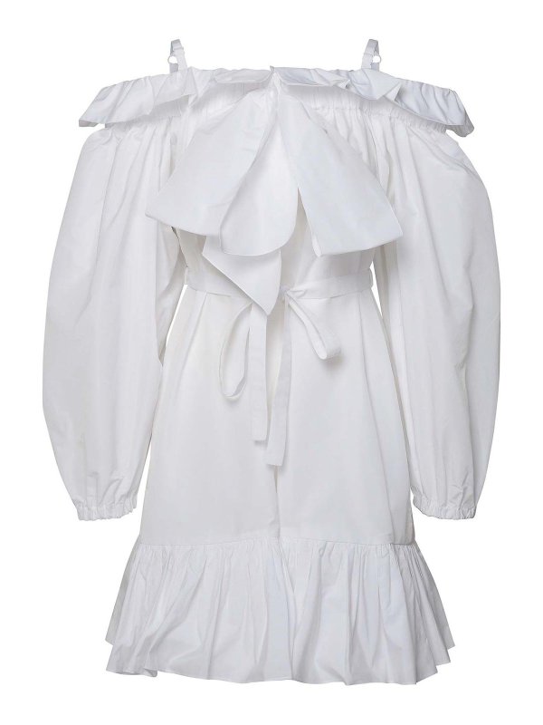 Self-Portrait White Off-Shoulder Bow Detail Mini Dress Medium image 2