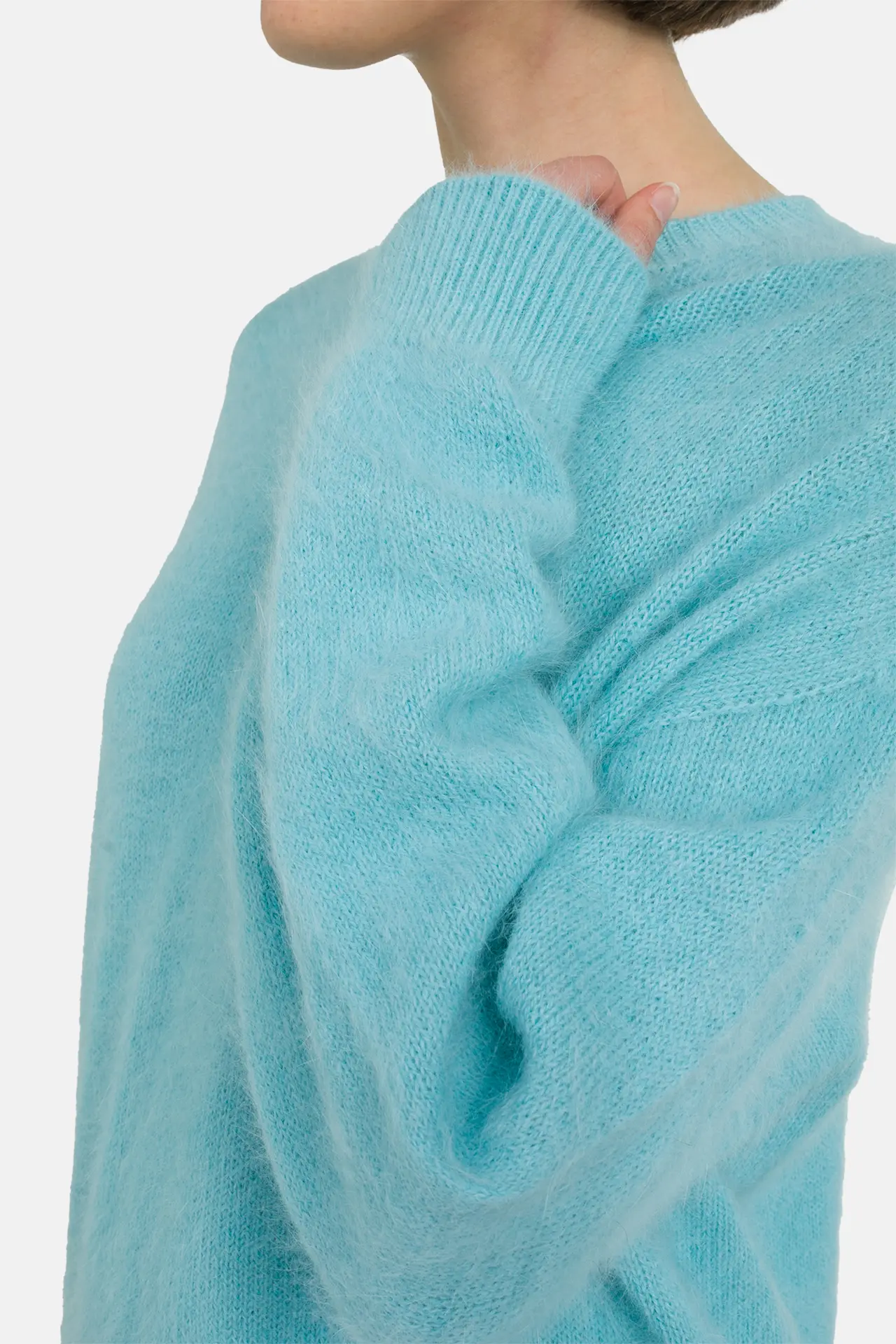 New Roberto Collina Light Blue Angora Knit Sweater Jumper Size M image 4
