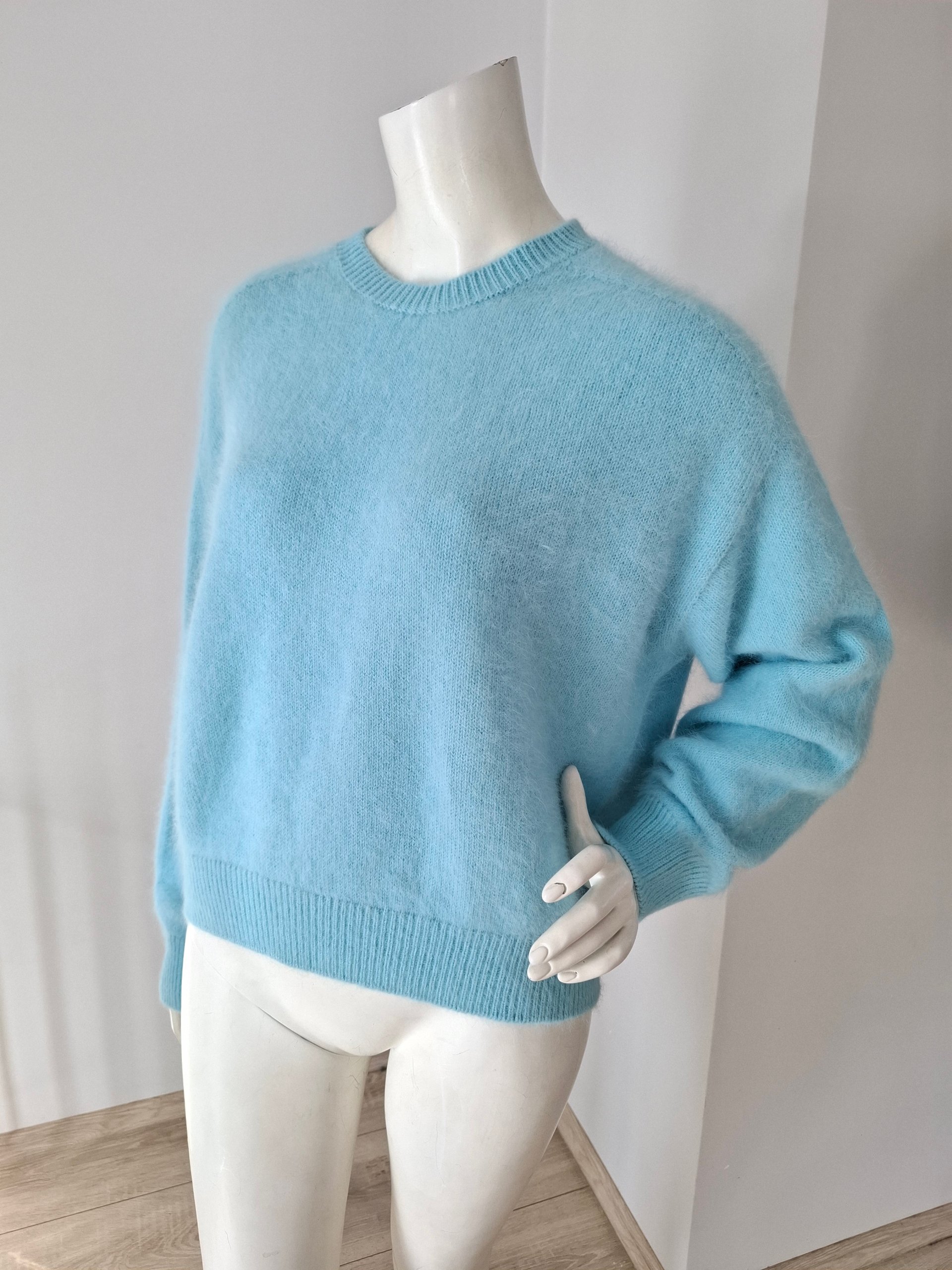 New Roberto Collina Light Blue Angora Knit Sweater Jumper Size M image 6