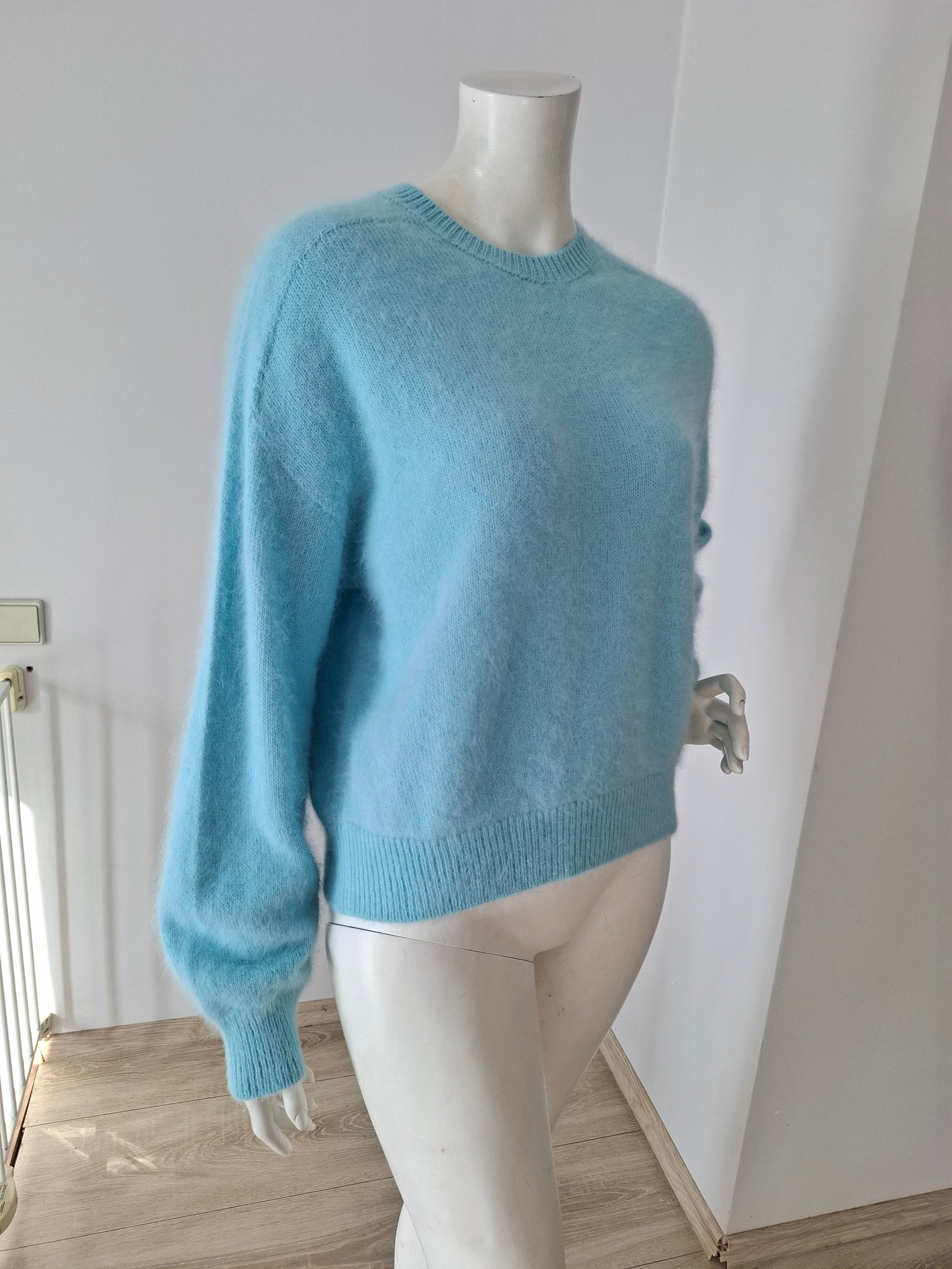 New Roberto Collina Light Blue Angora Knit Sweater Jumper Size M image 7