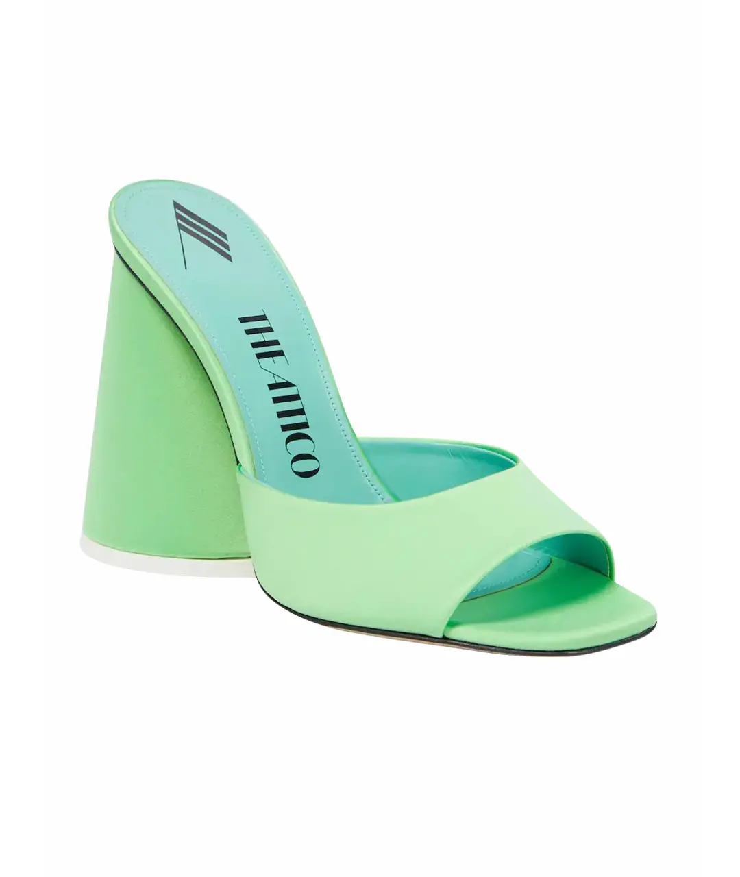 New The Attico Light Green Satin Devon Mules Heels Size 36 / EU 36 image 5