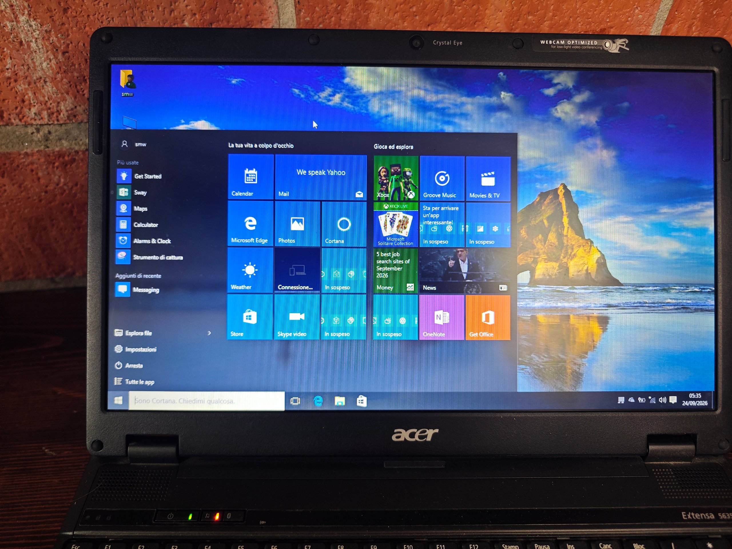 Notebook Acer Extensa 5635 Zr6 Intel 4gb Ram 500gb Hdd Dvd Senza Batteria con Alimentatore image 2