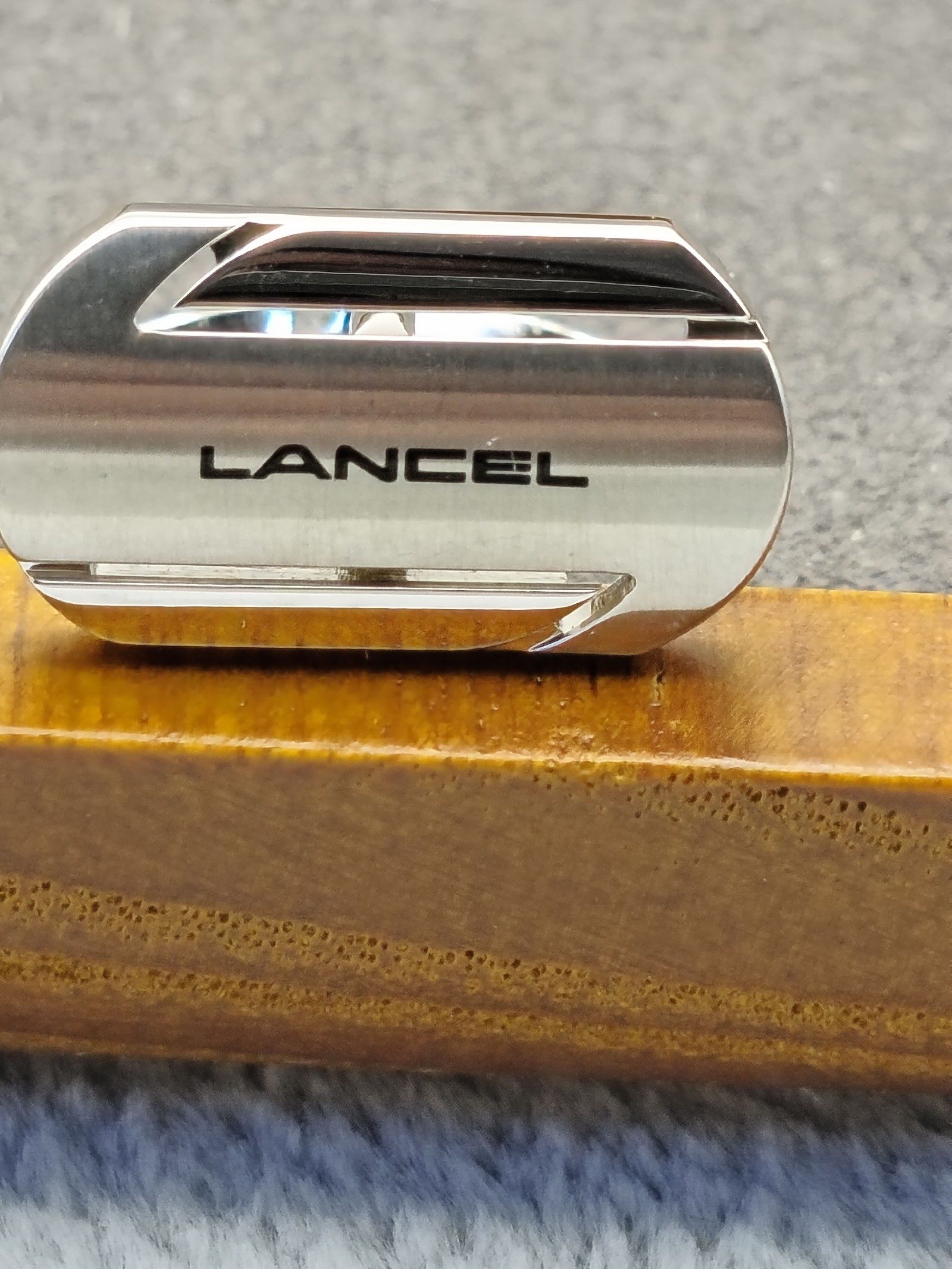Lancel Silver Cufflinks & Tie Clip Set Silver Metal image 4