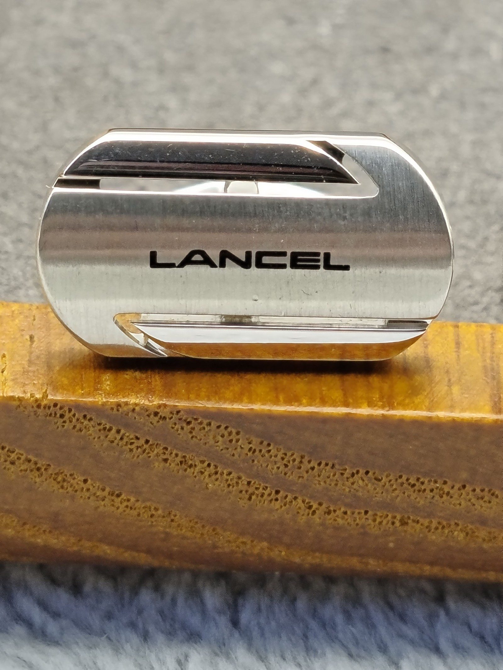 Lancel Silver Cufflinks & Tie Clip Set Silver Metal image 5