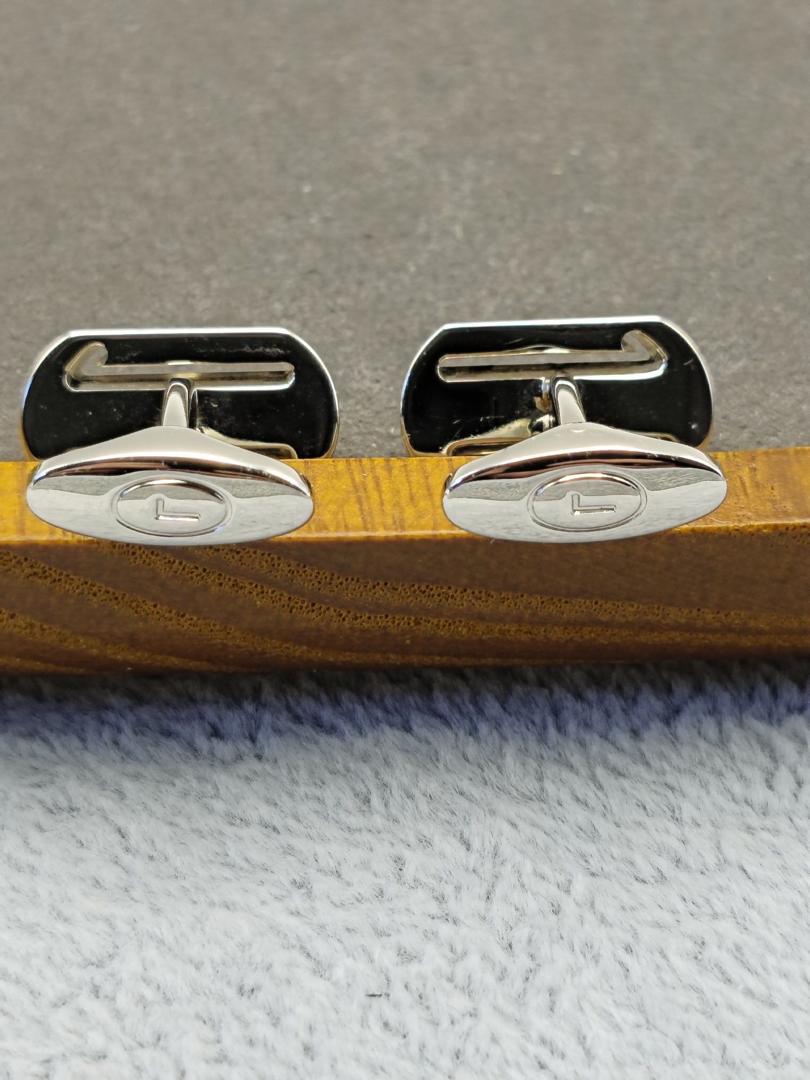 Lancel Silver Cufflinks & Tie Clip Set Silver Metal image 6
