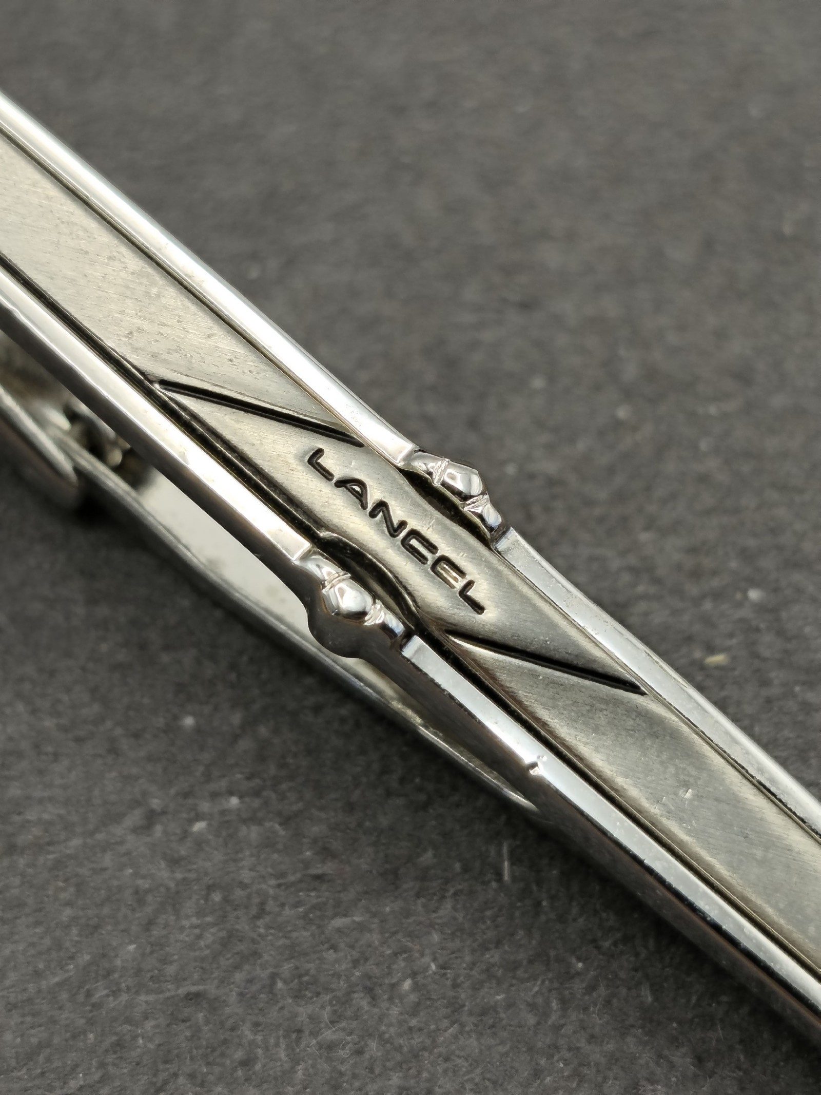 Lancel Silver Cufflinks & Tie Clip Set Silver Metal image 10