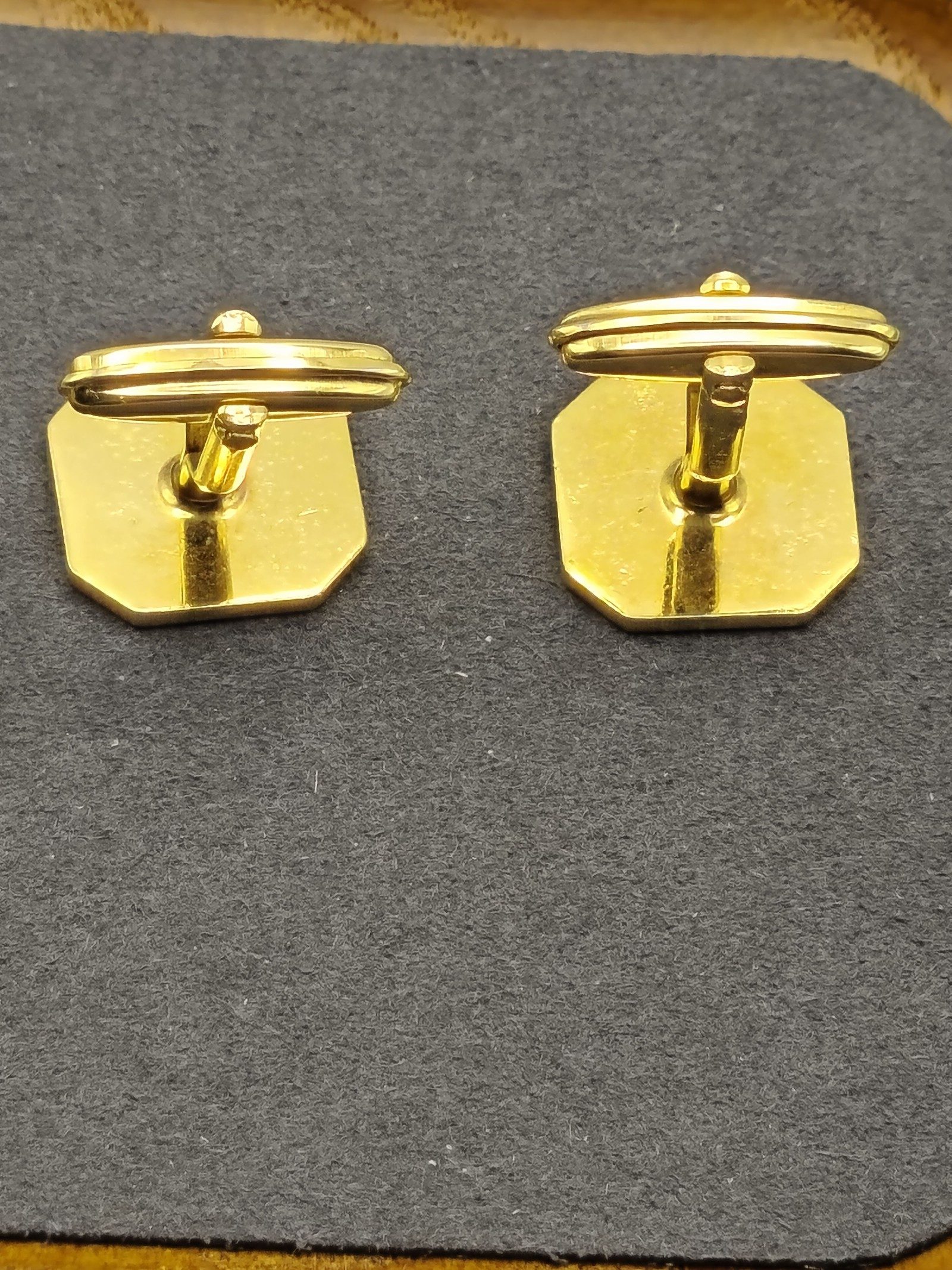 Bally Vintage Gold-tone B Logo Octagonal Cufflinks image 6