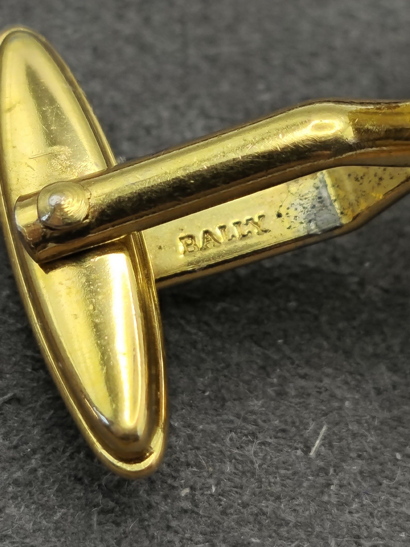 Bally Vintage Gold-tone B Logo Octagonal Cufflinks image 9