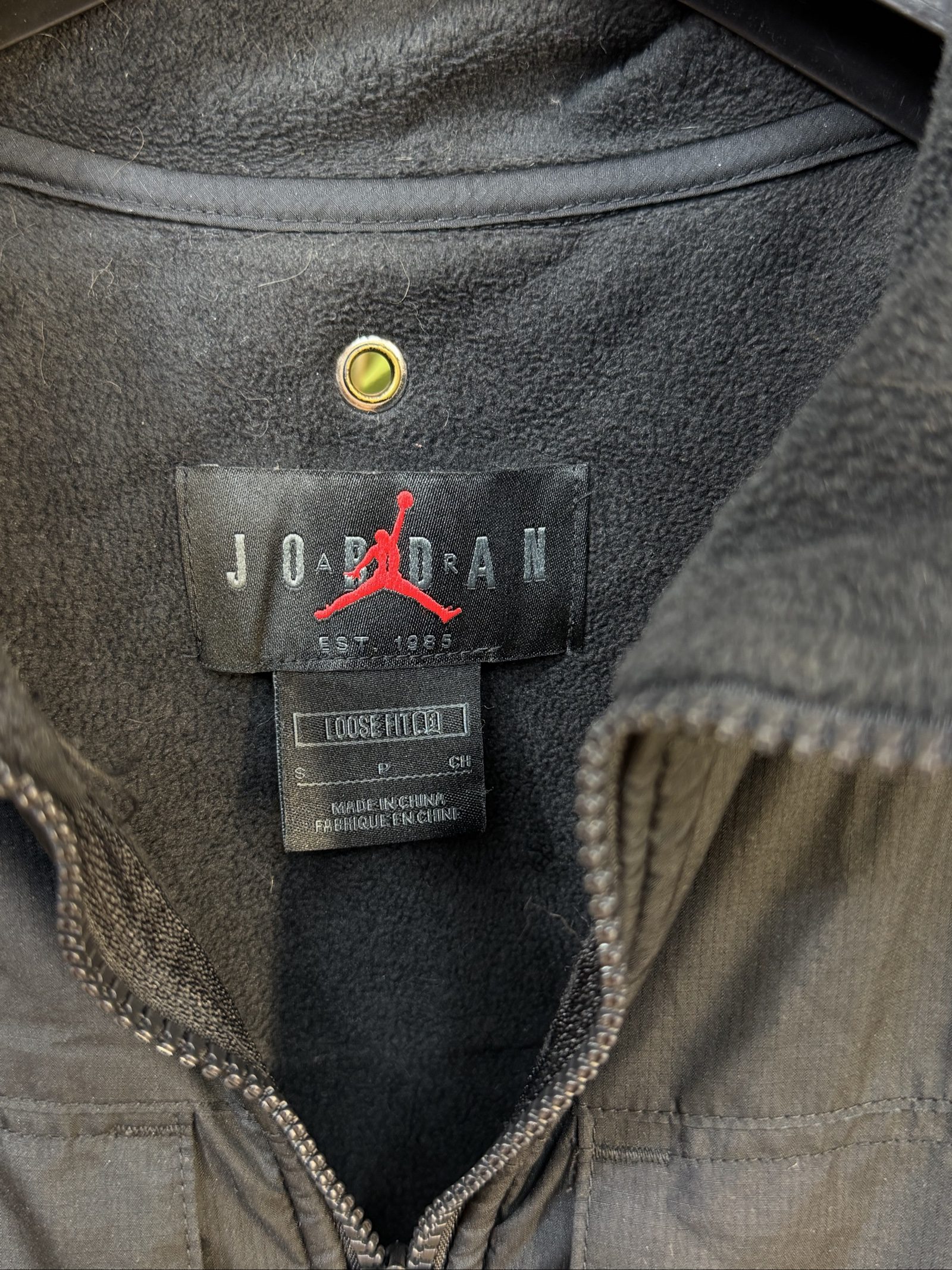 Nike Jordan Black Fleece Vest Small Loose Fit Multi Pocket image 2