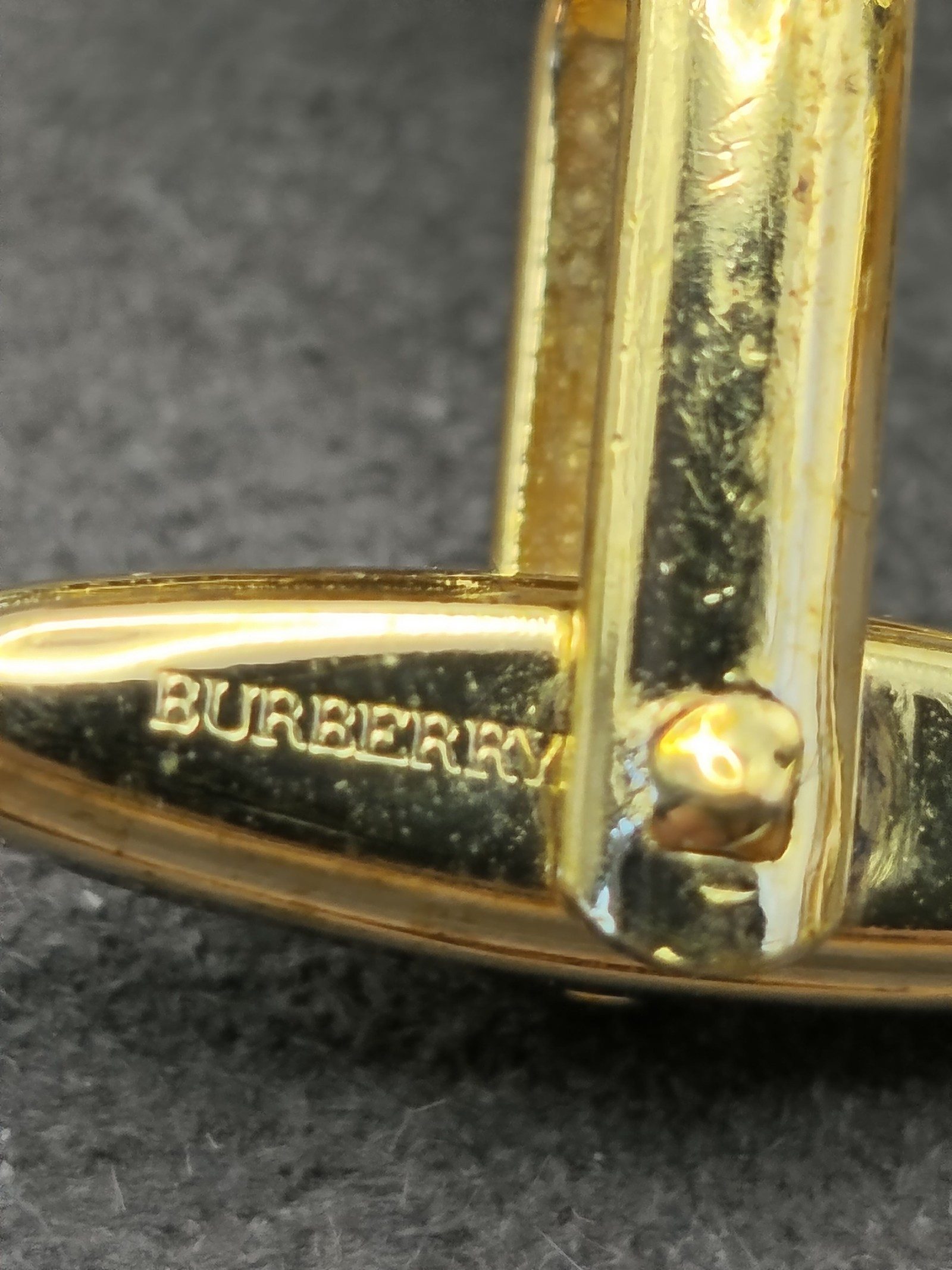 Burberry Gold & Navy Blue Round Knight Cufflinks image 8