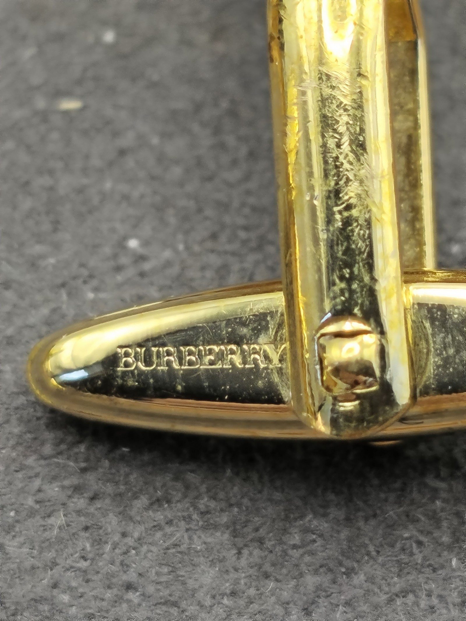 Burberry Gold & Navy Blue Round Knight Cufflinks image 9