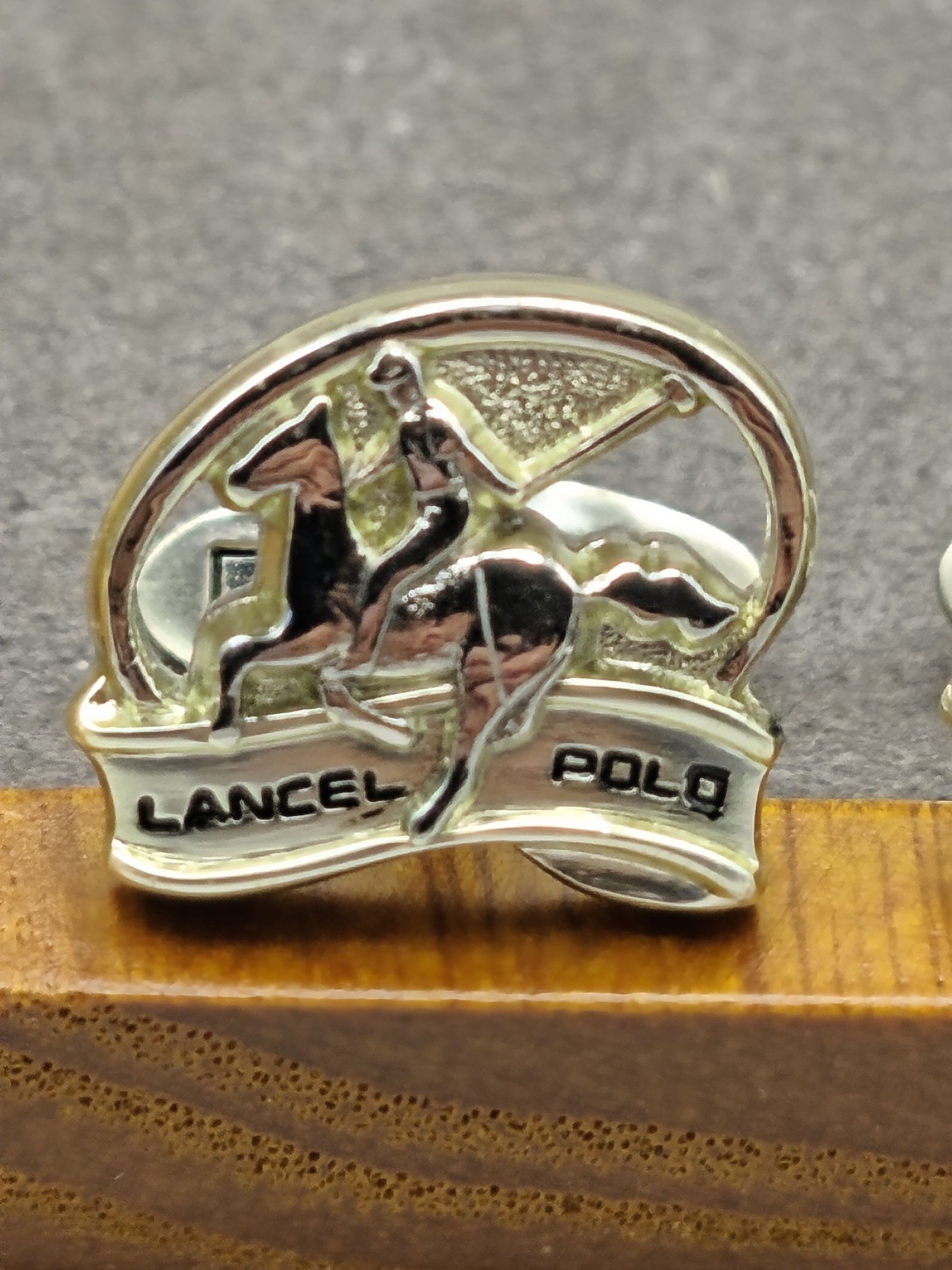 Lancel Silver tone Polo Tie Clip and Cufflinks Set image 5