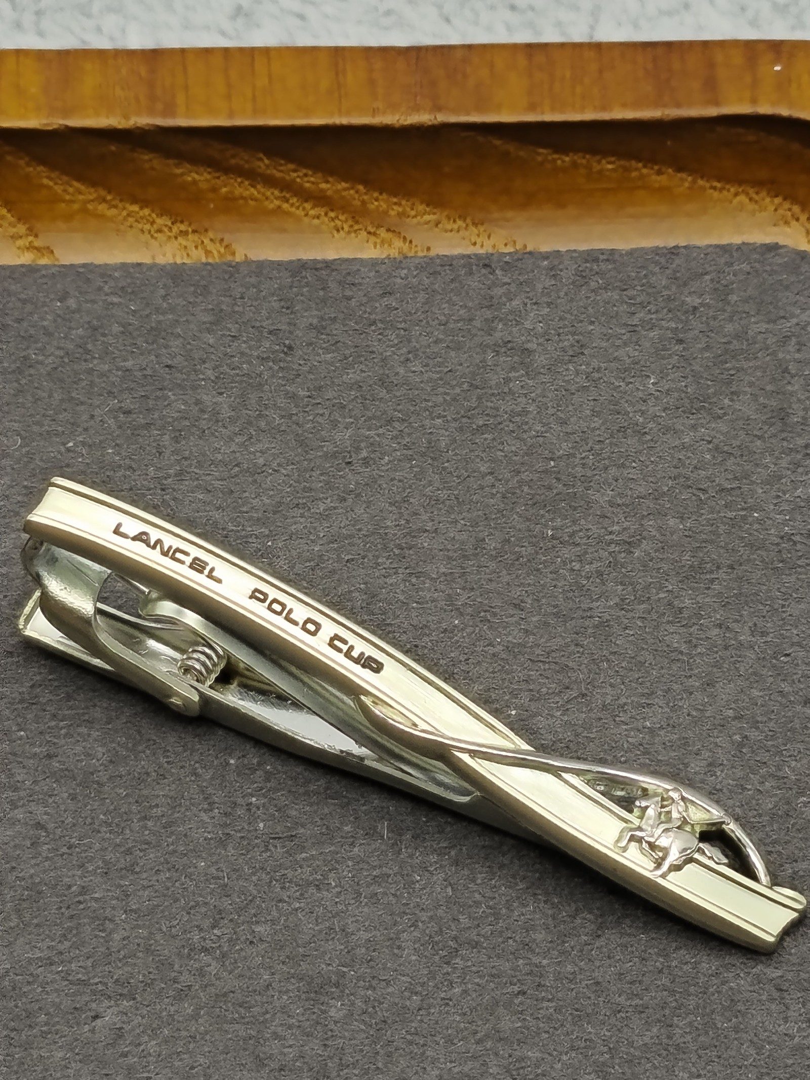 Lancel Silver tone Polo Tie Clip and Cufflinks Set image 10