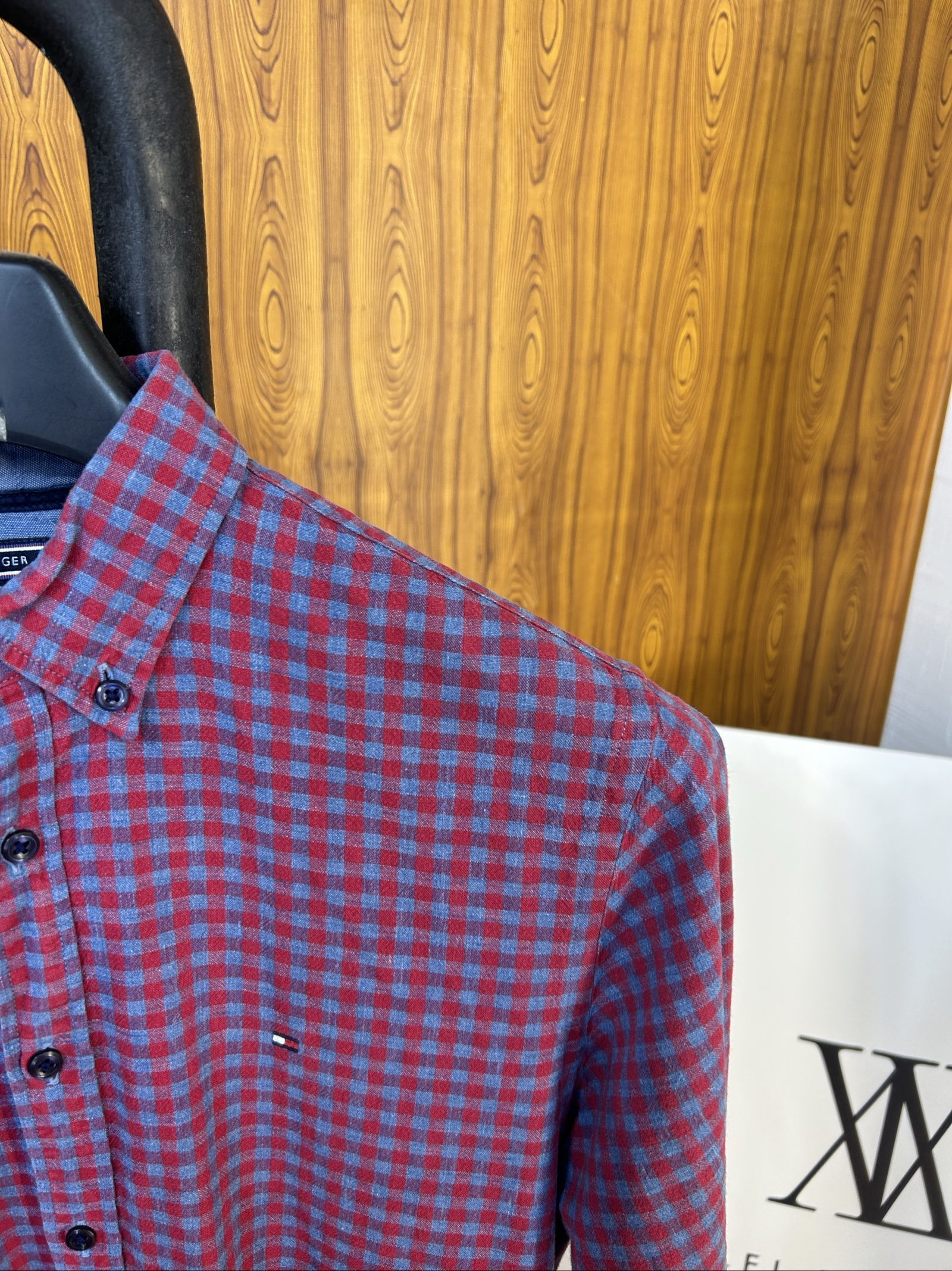 Tommy Hilfiger Men's Red & Blue Check Button-Up Shirt Small image 2