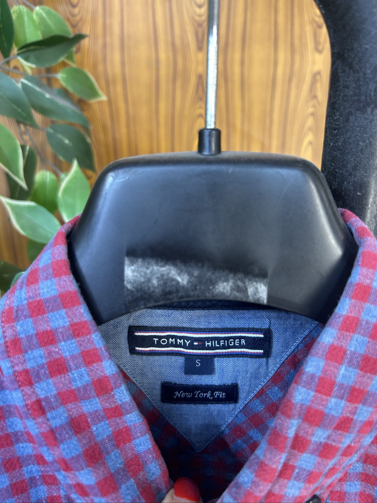 Tommy Hilfiger Men's Red & Blue Check Button-Up Shirt Small image 3