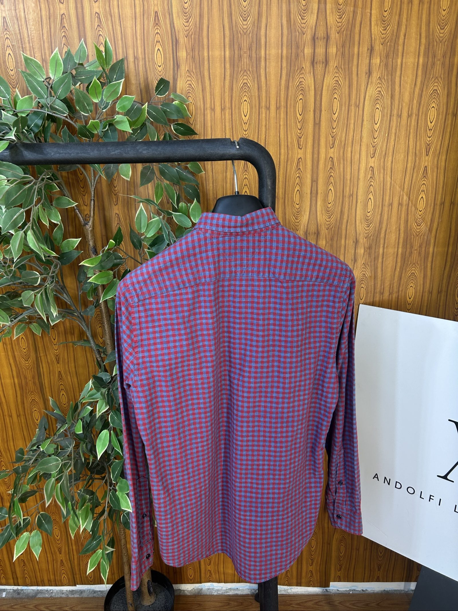 Tommy Hilfiger Men's Red & Blue Check Button-Up Shirt Small image 4