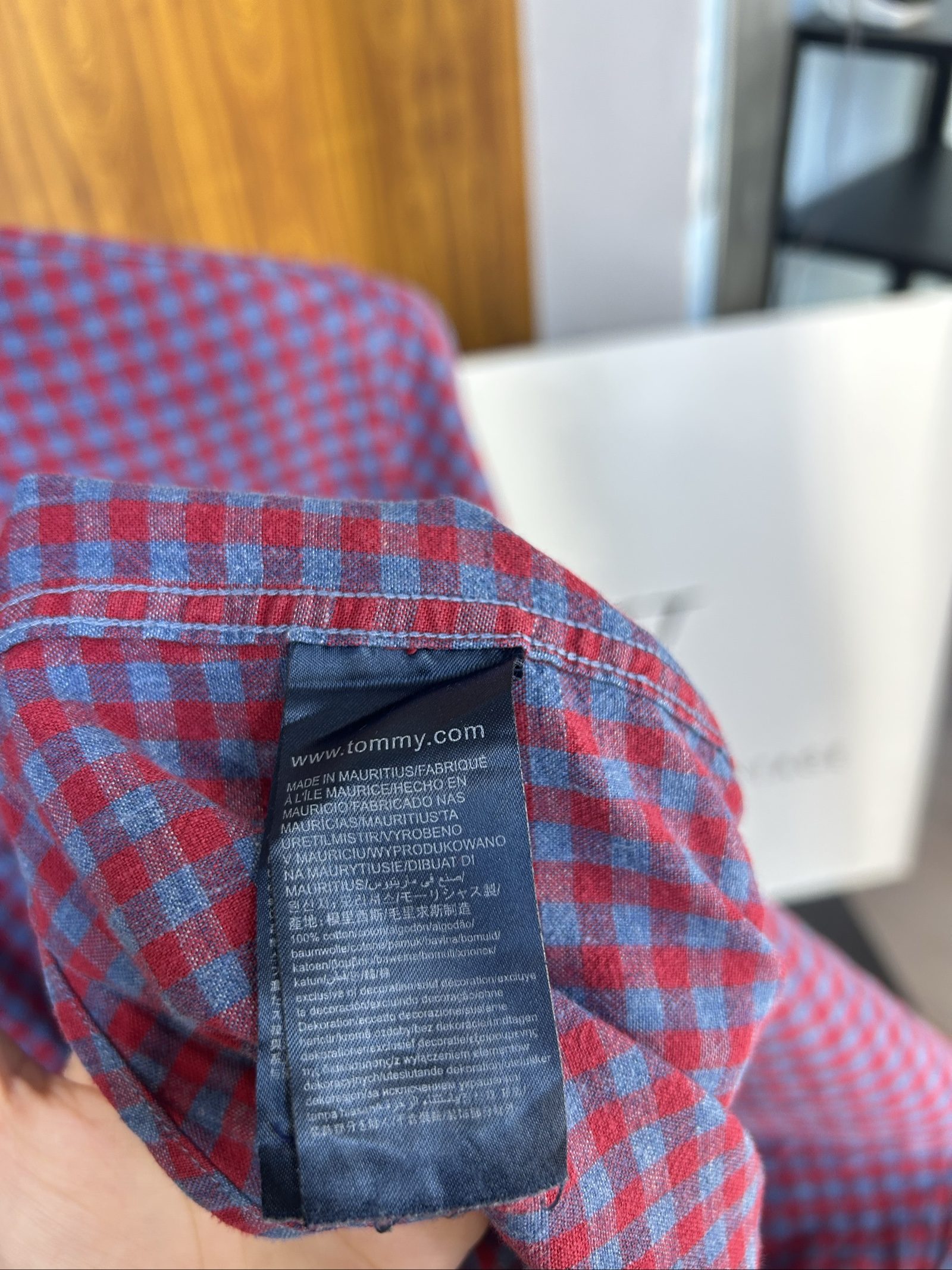 Tommy Hilfiger Men's Red & Blue Check Button-Up Shirt Small image 5