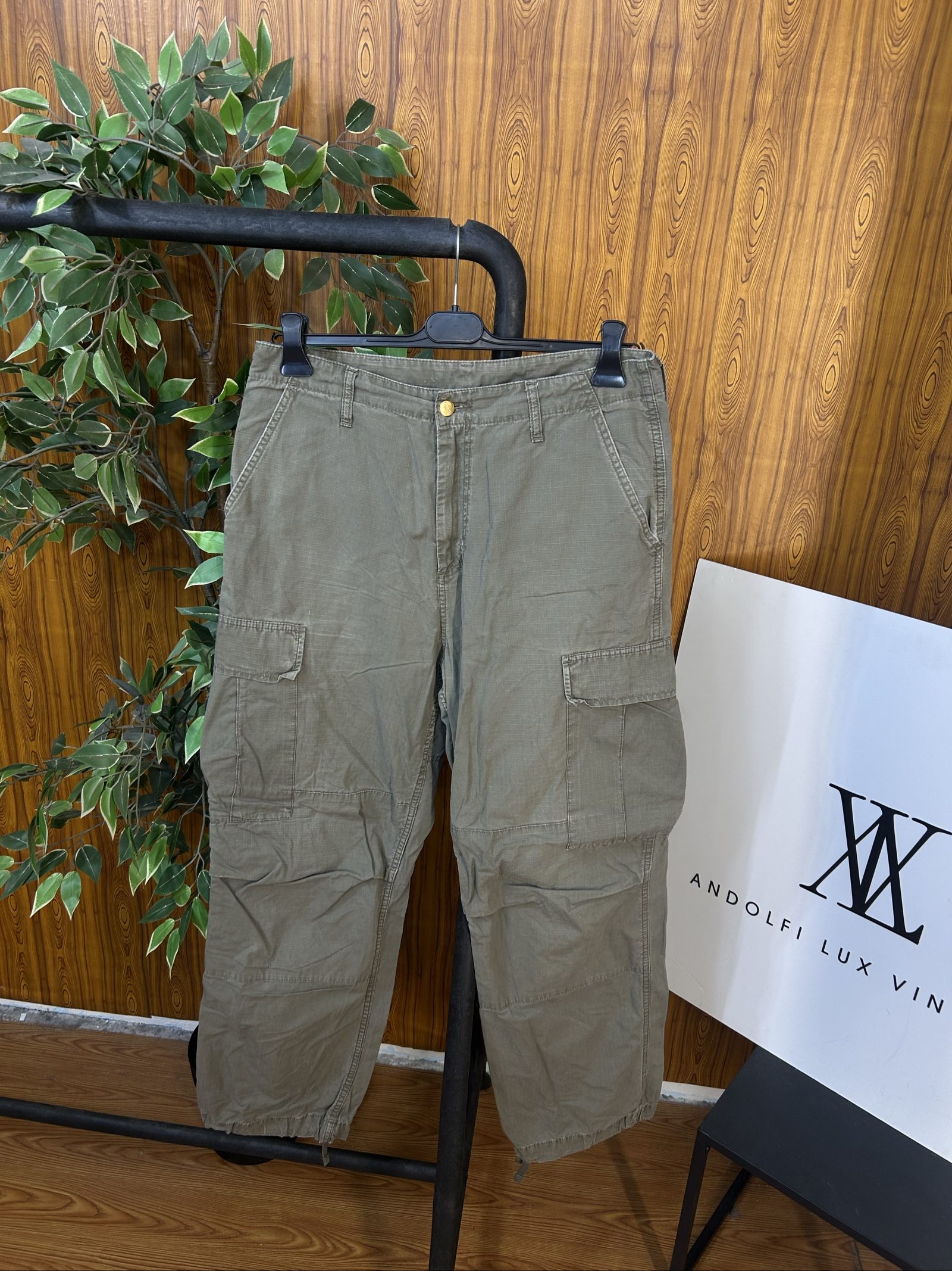 Carhartt Men's Green Cargo Pant 32x32 100% Cotton