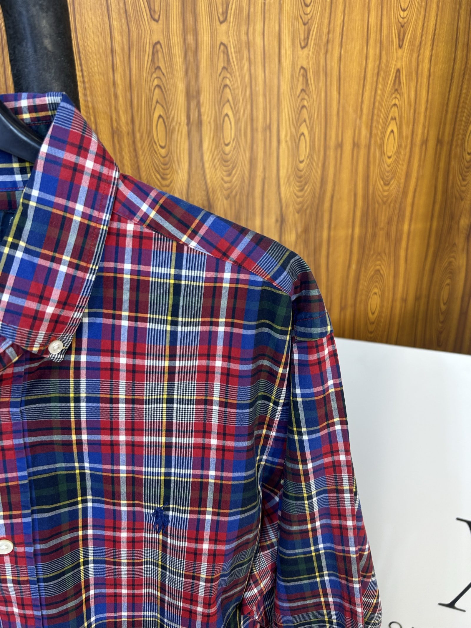 Ralph Lauren Men's Red Blue & Green Checked Classic Fit Shirt Small image 2