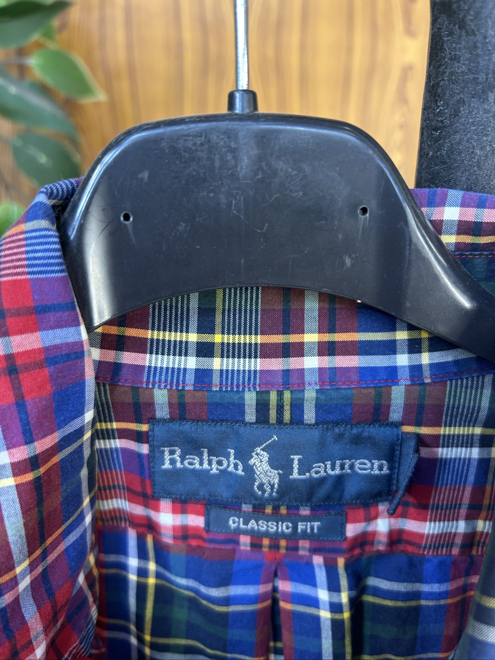 Ralph Lauren Men's Red Blue & Green Checked Classic Fit Shirt Small image 3
