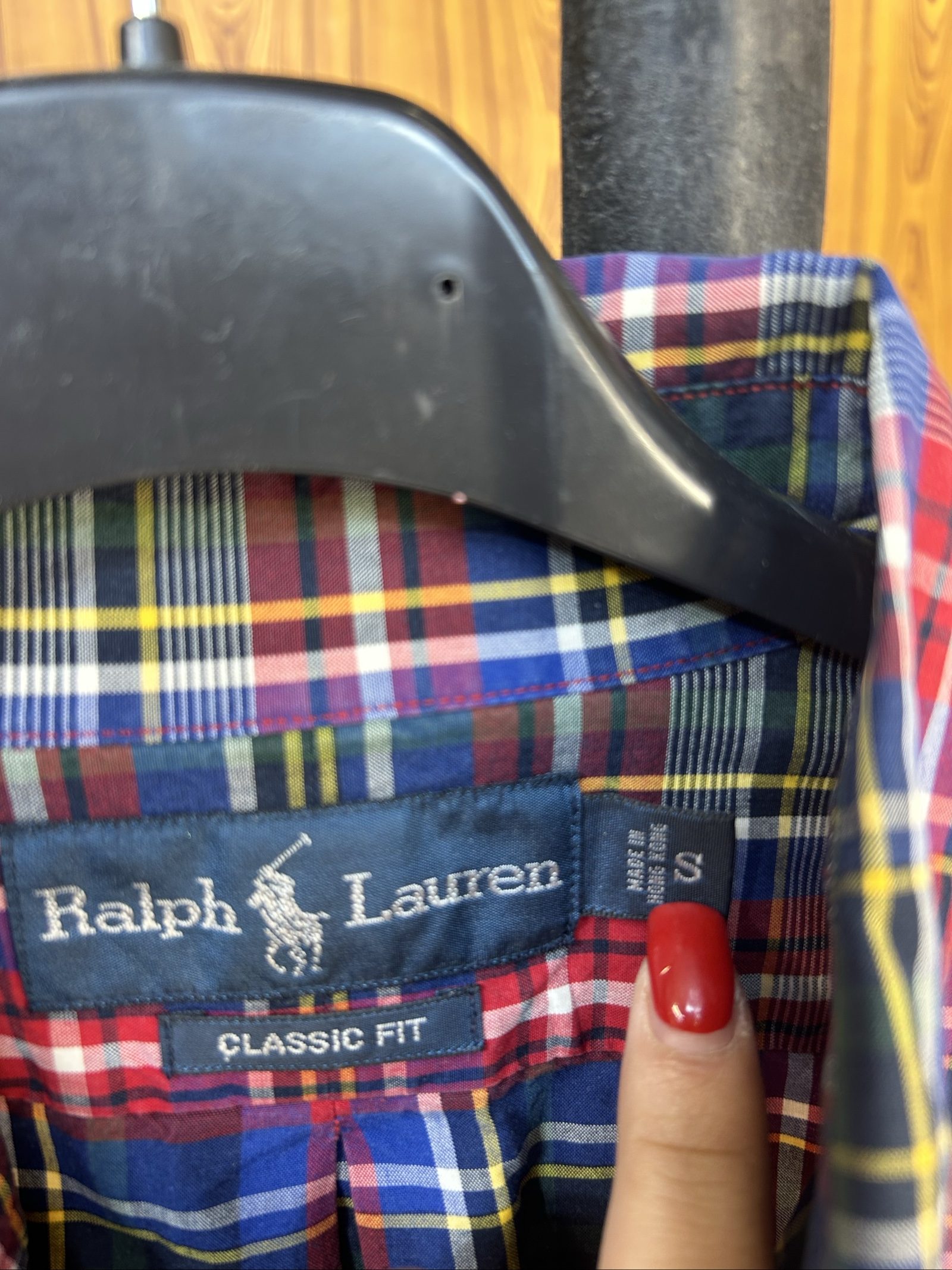 Ralph Lauren Men's Red Blue & Green Checked Classic Fit Shirt Small image 4