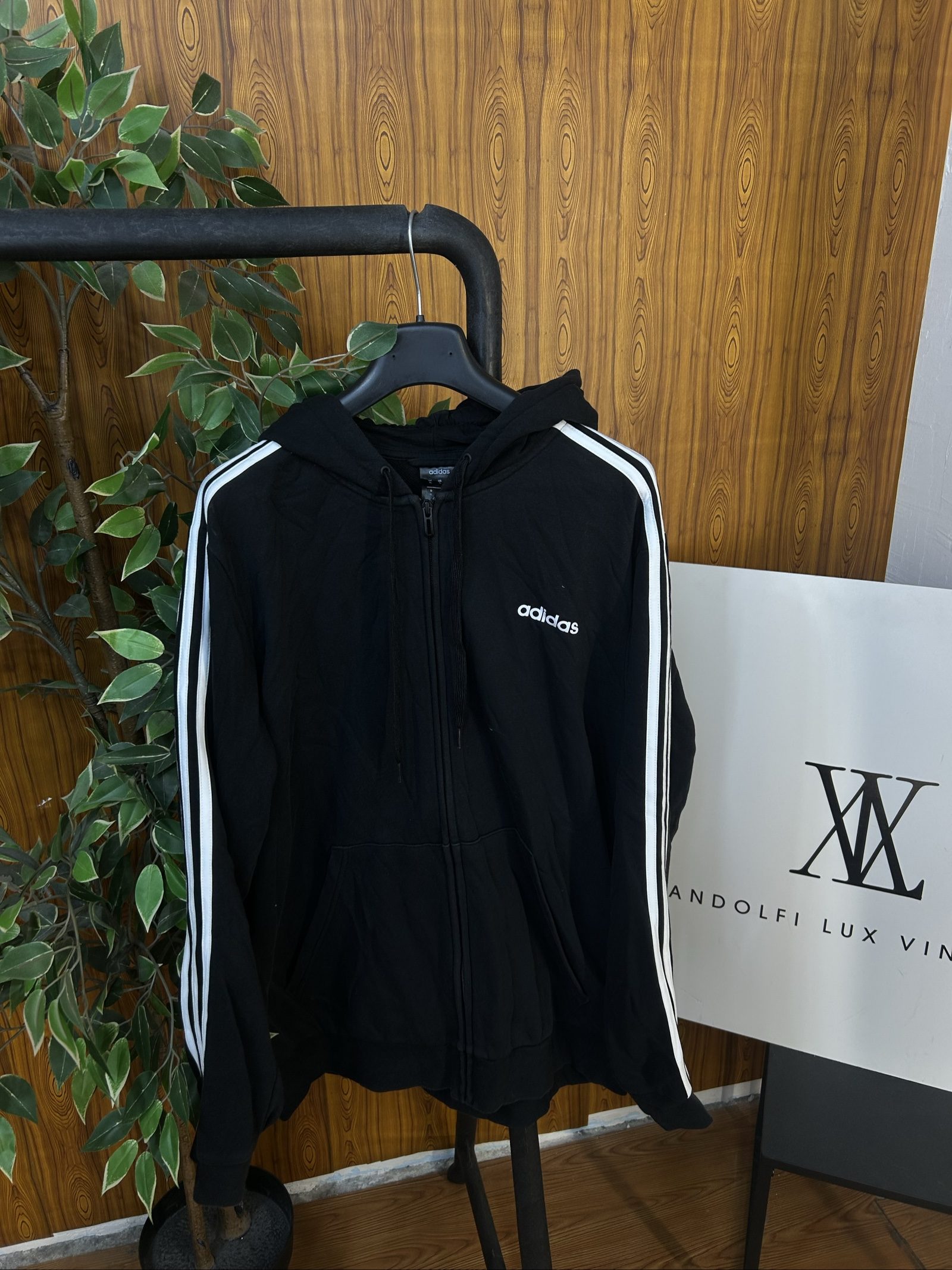Adidas Black & White Hoodie XL Full Zip