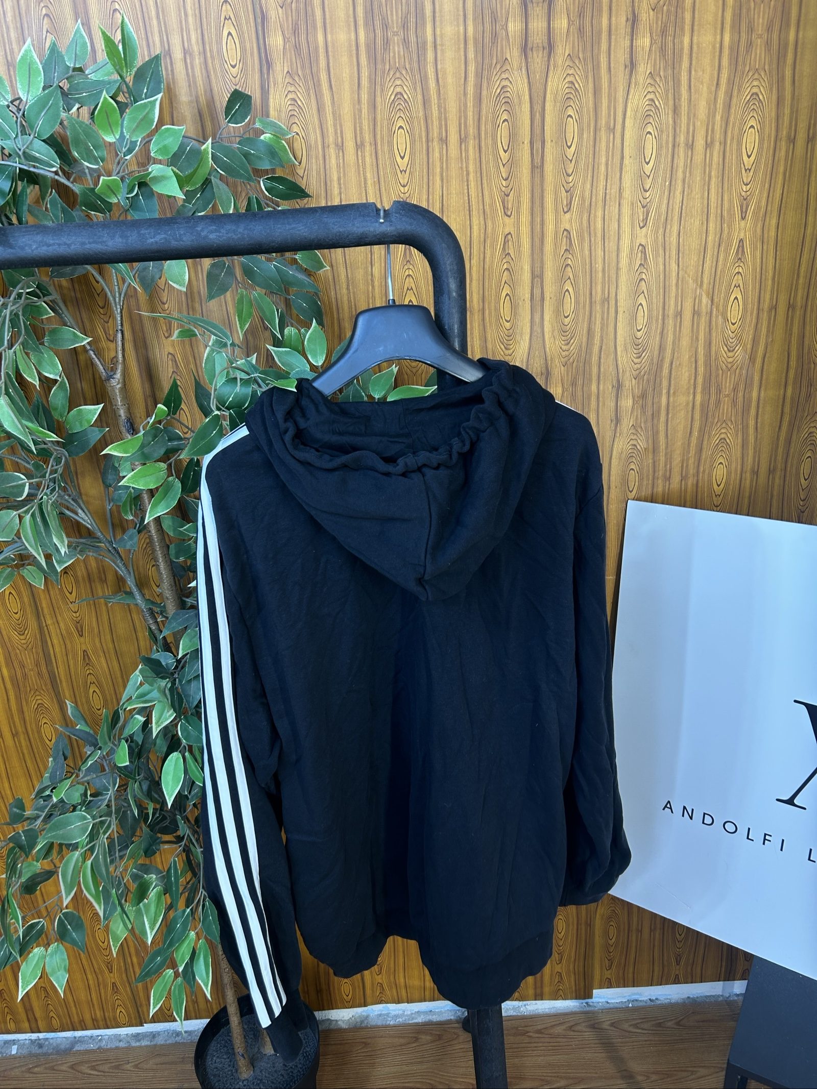 Adidas Black & White Hoodie XL Full Zip image 5