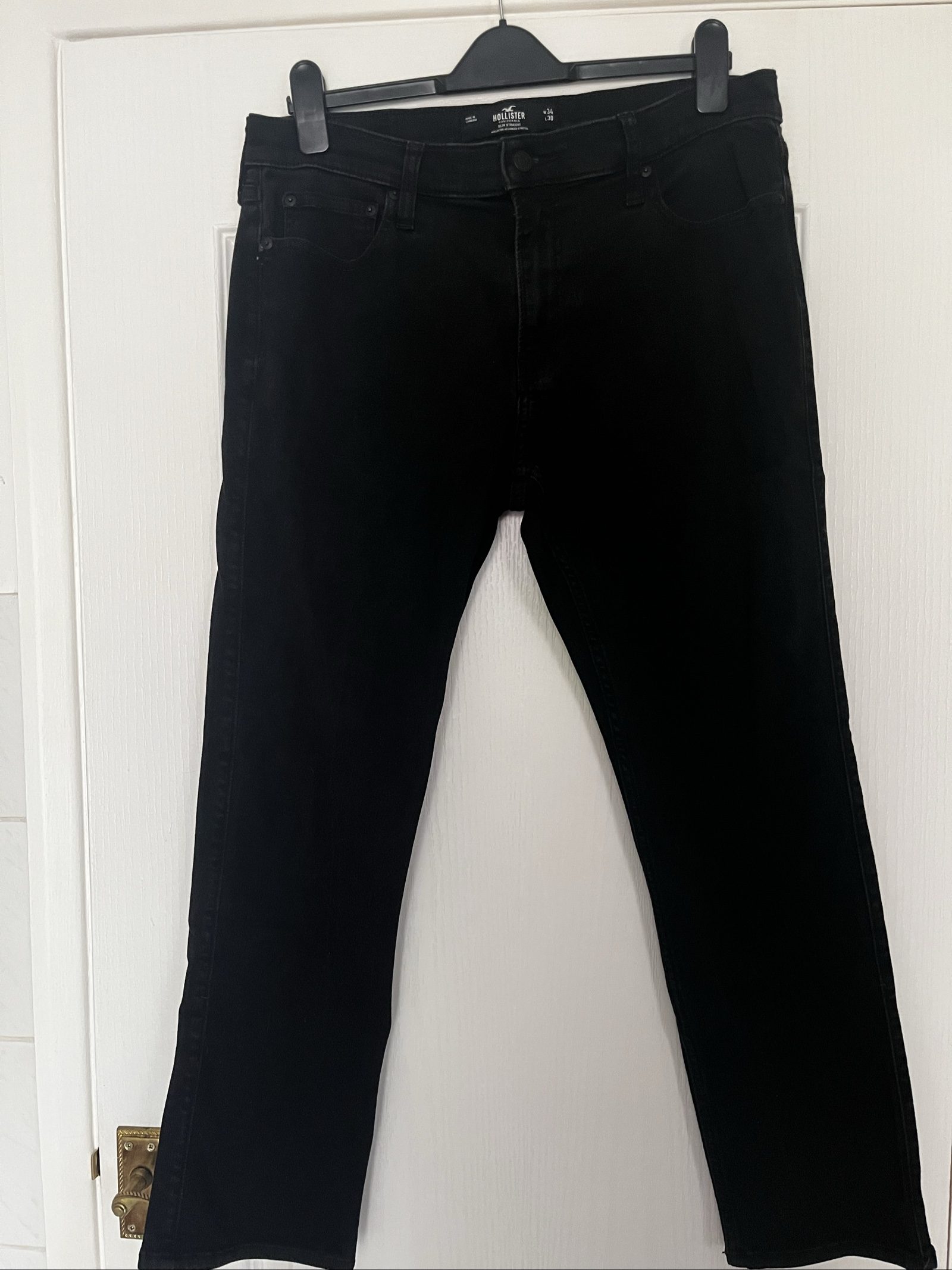 Hollister Black Slim Straight Jeans W34 L30 Men's