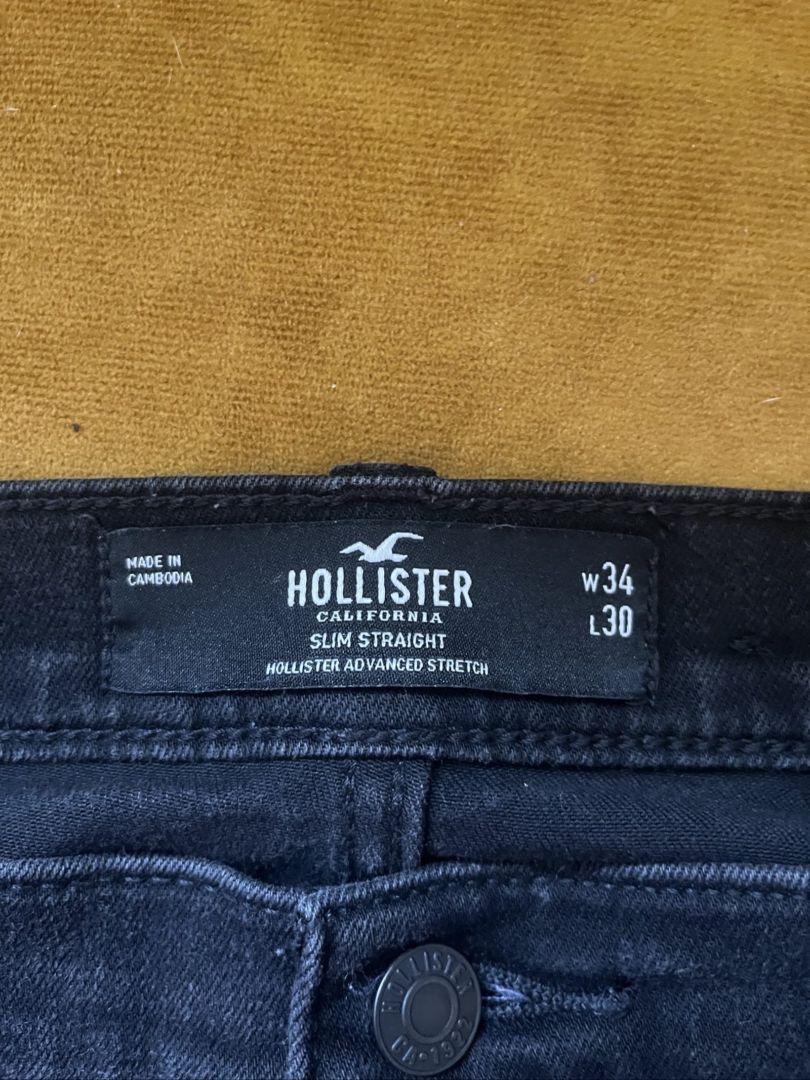 Hollister Black Slim Straight Jeans W34 L30 Men's image 7