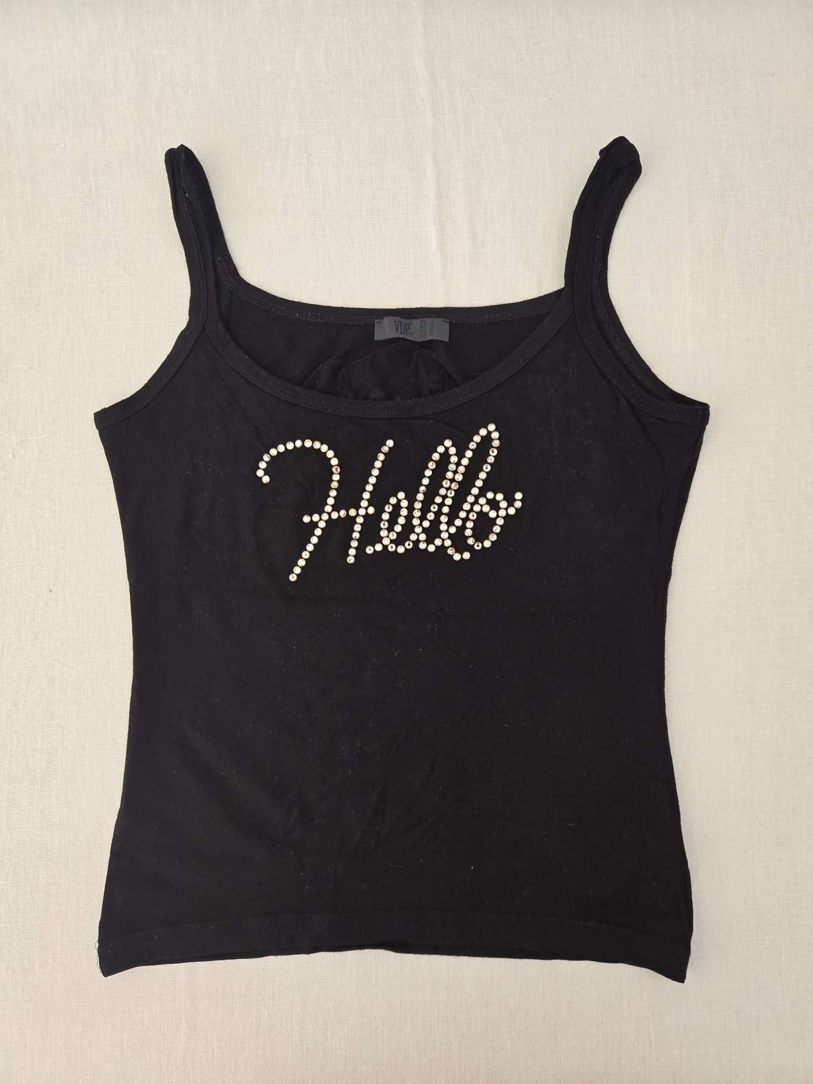 VDP Women's Black Studded Tank Top Large